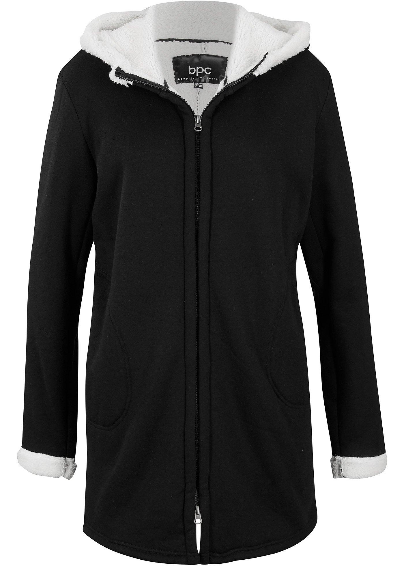 Gilet sweat avec synthétique imitation fourrure peluche