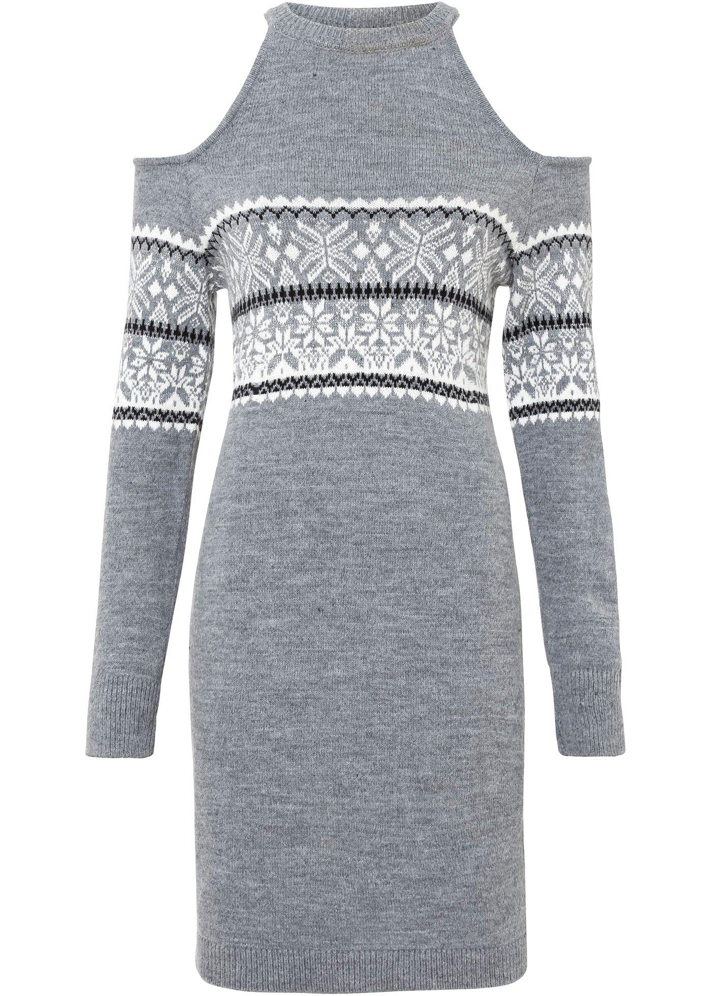 Robe en maille à épaules dénudées