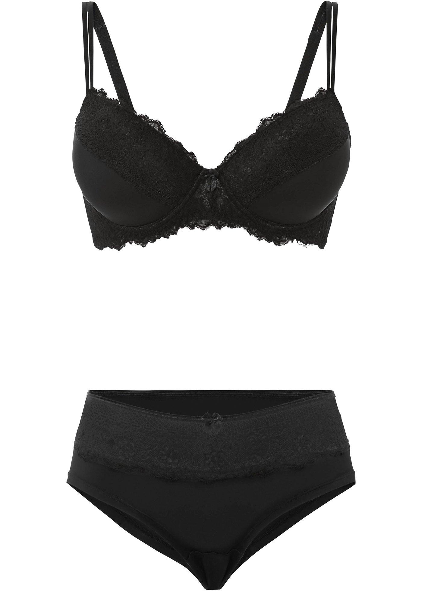 Soutien-gorge avec coques + culotte (Ens. 2 pces.)