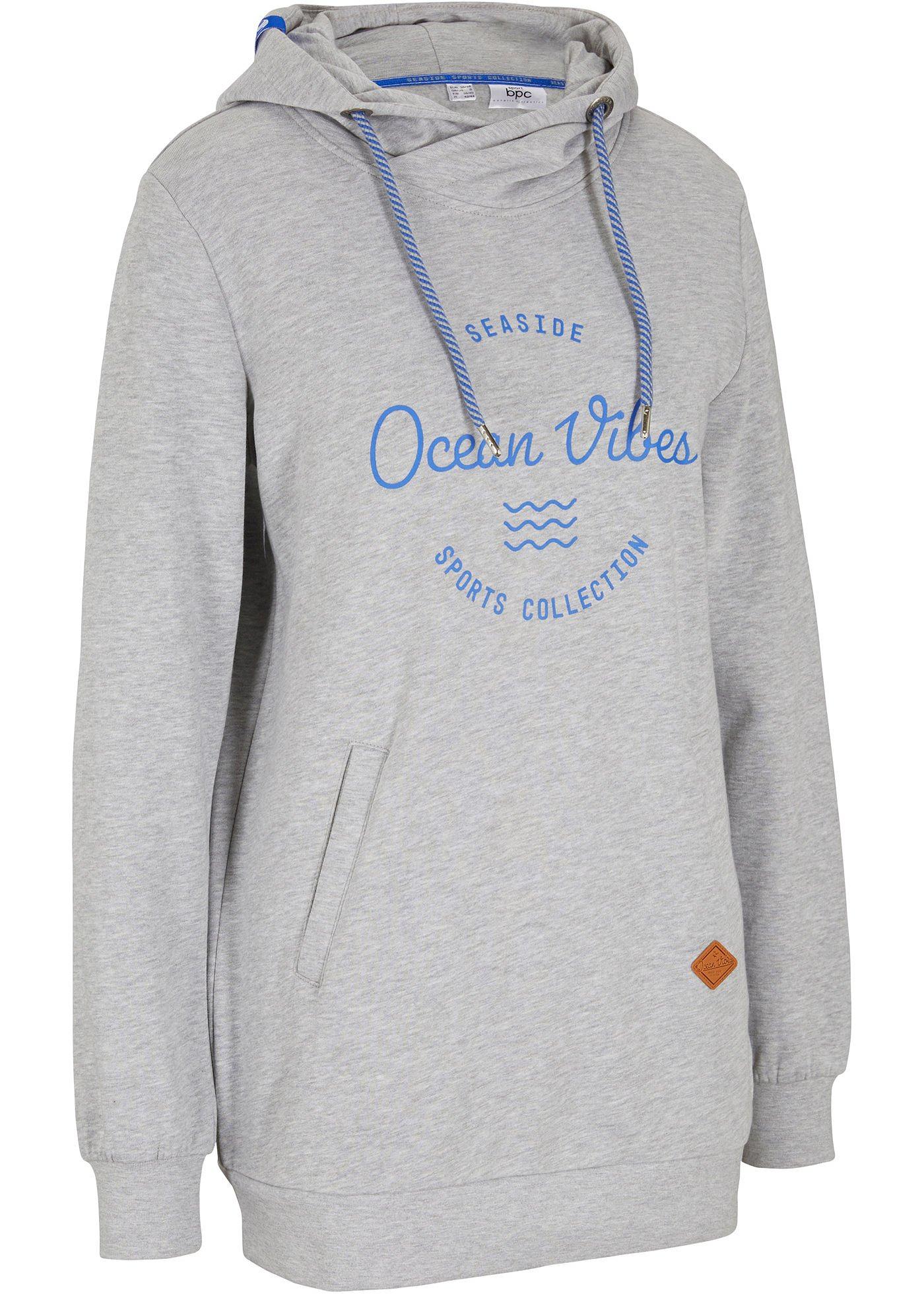 Sweat-shirt à capuche avec coton bio, manches longues