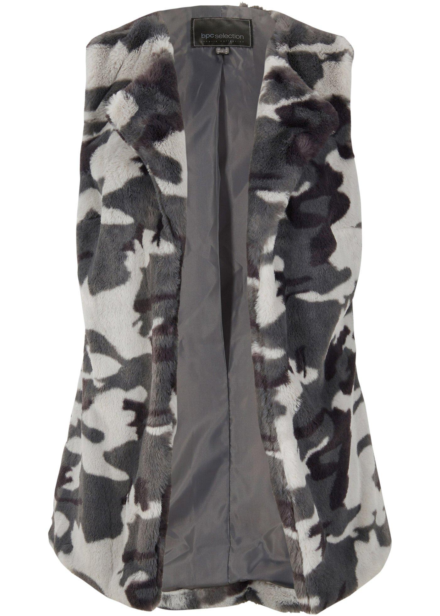 Gilet sans manches synthétique imitation fourrure