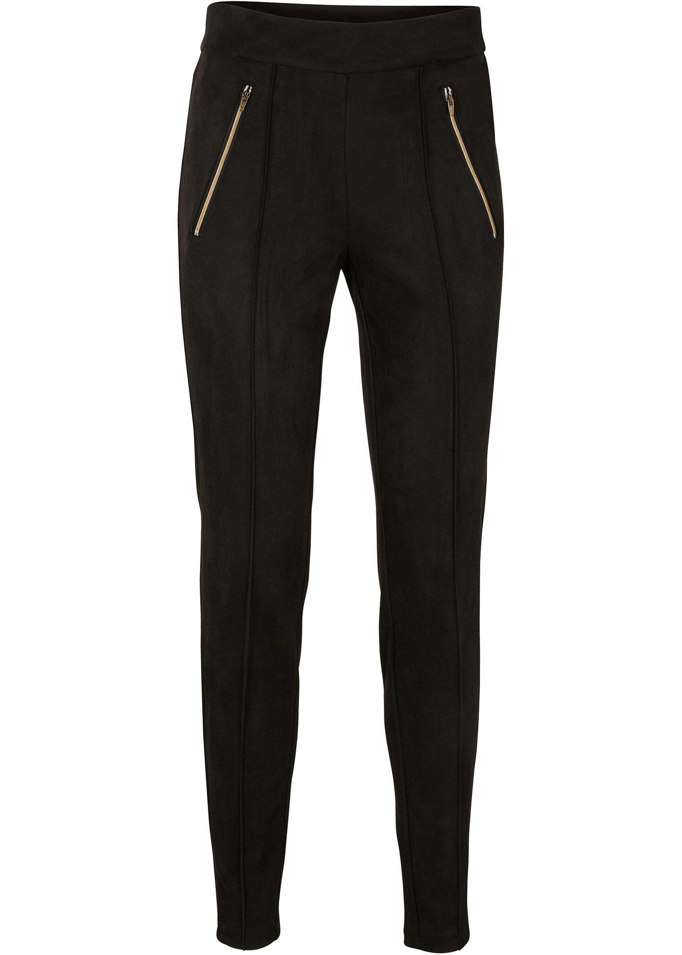 Pantalon synthétique imitation cuir velours avec stretch et taille confortable