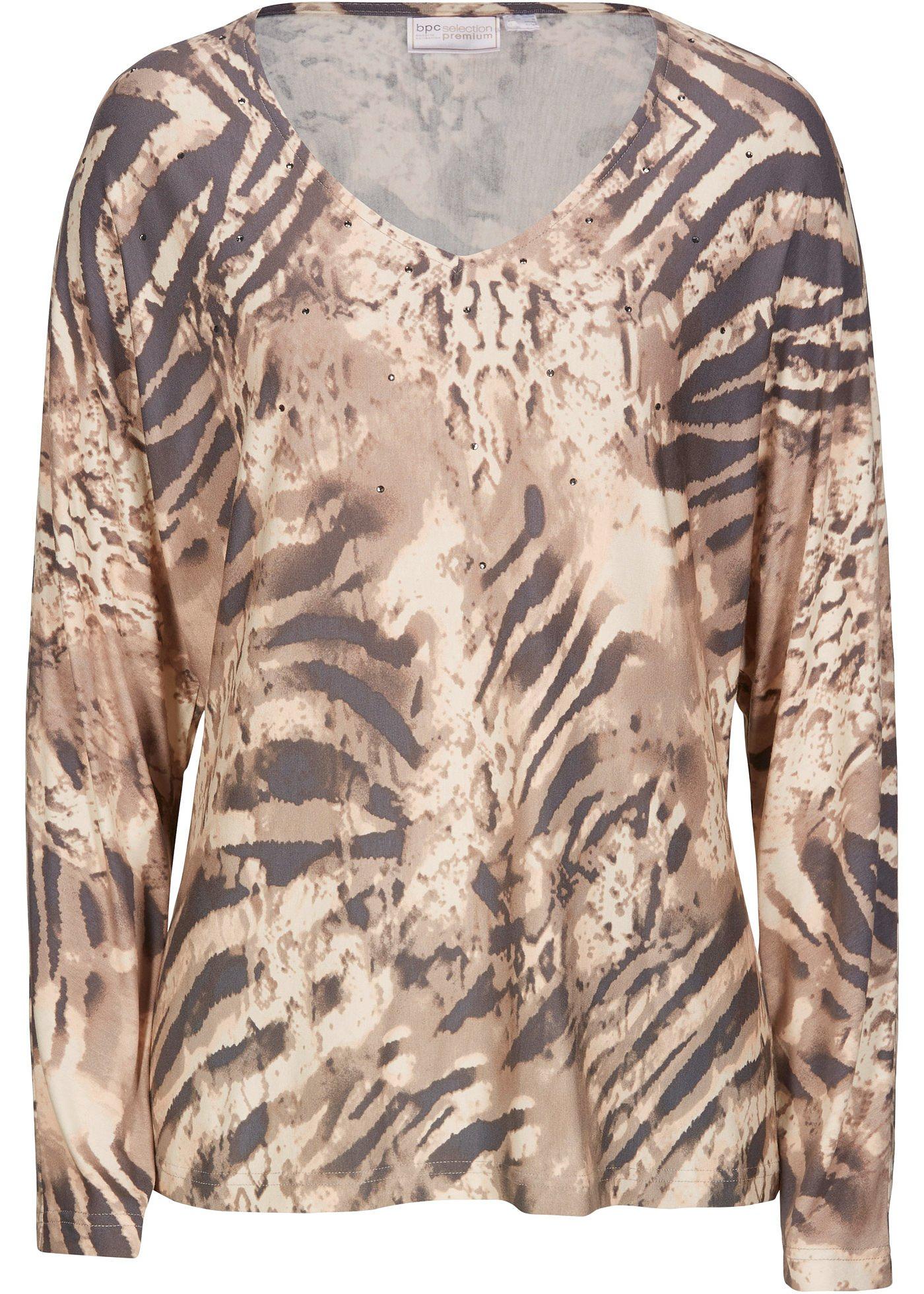 T-shirt manches chauve-souris en viscose durable avec petites pierres