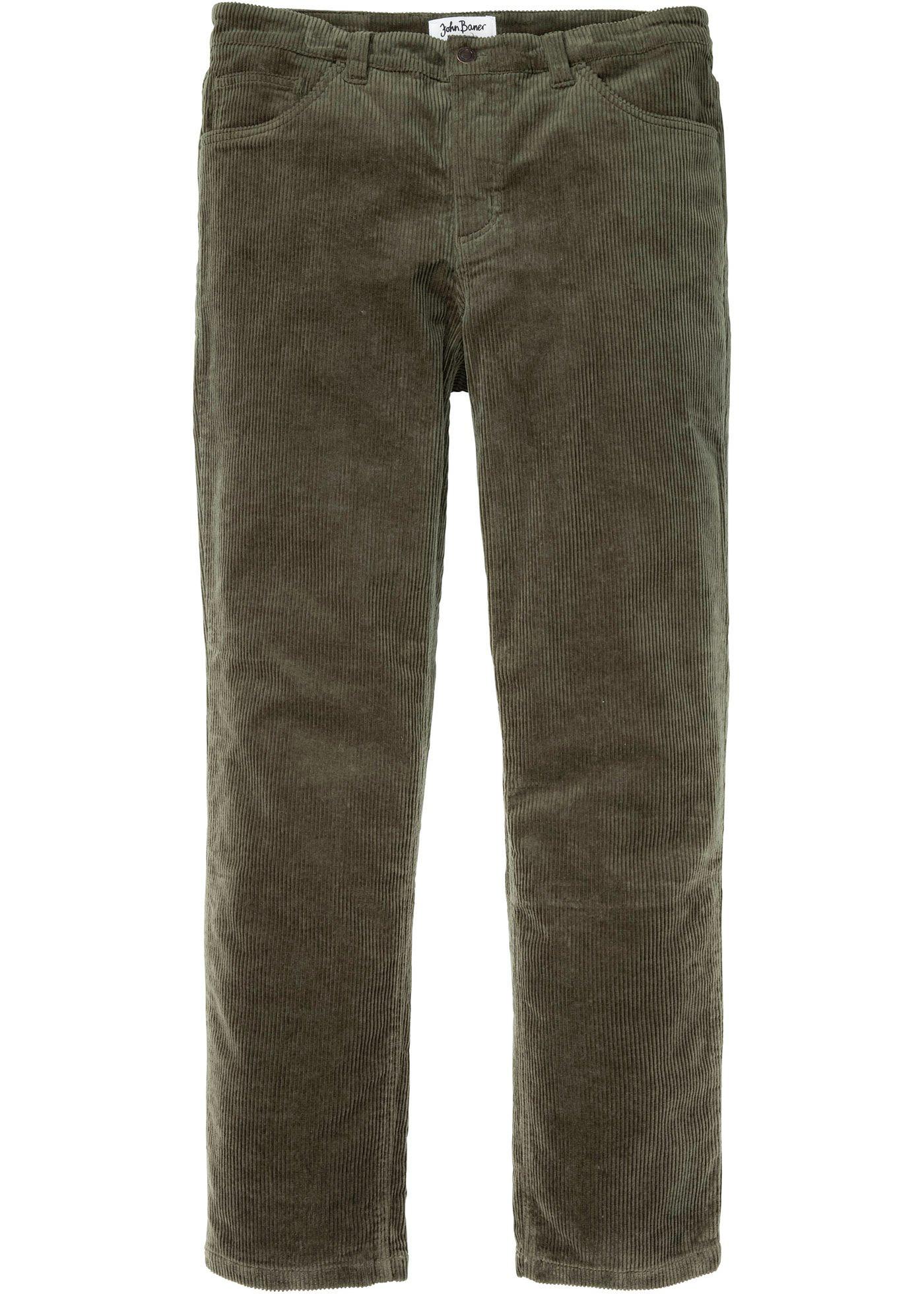 Pantalon velours côtelé extensible Classic Fit, Tapered