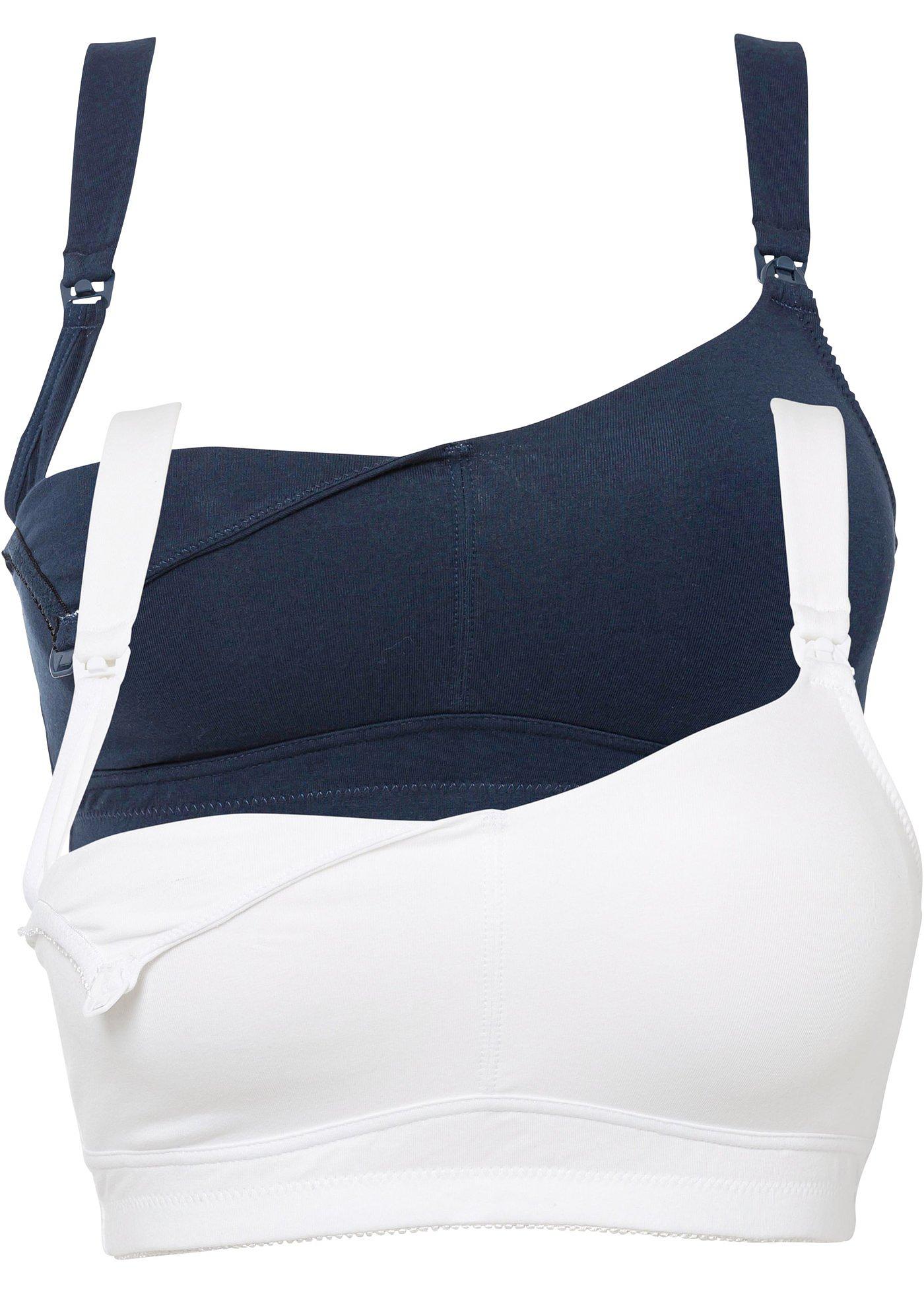 Lot de 2 soutiens-gorge d'allaitement sans armatures avec coton bio