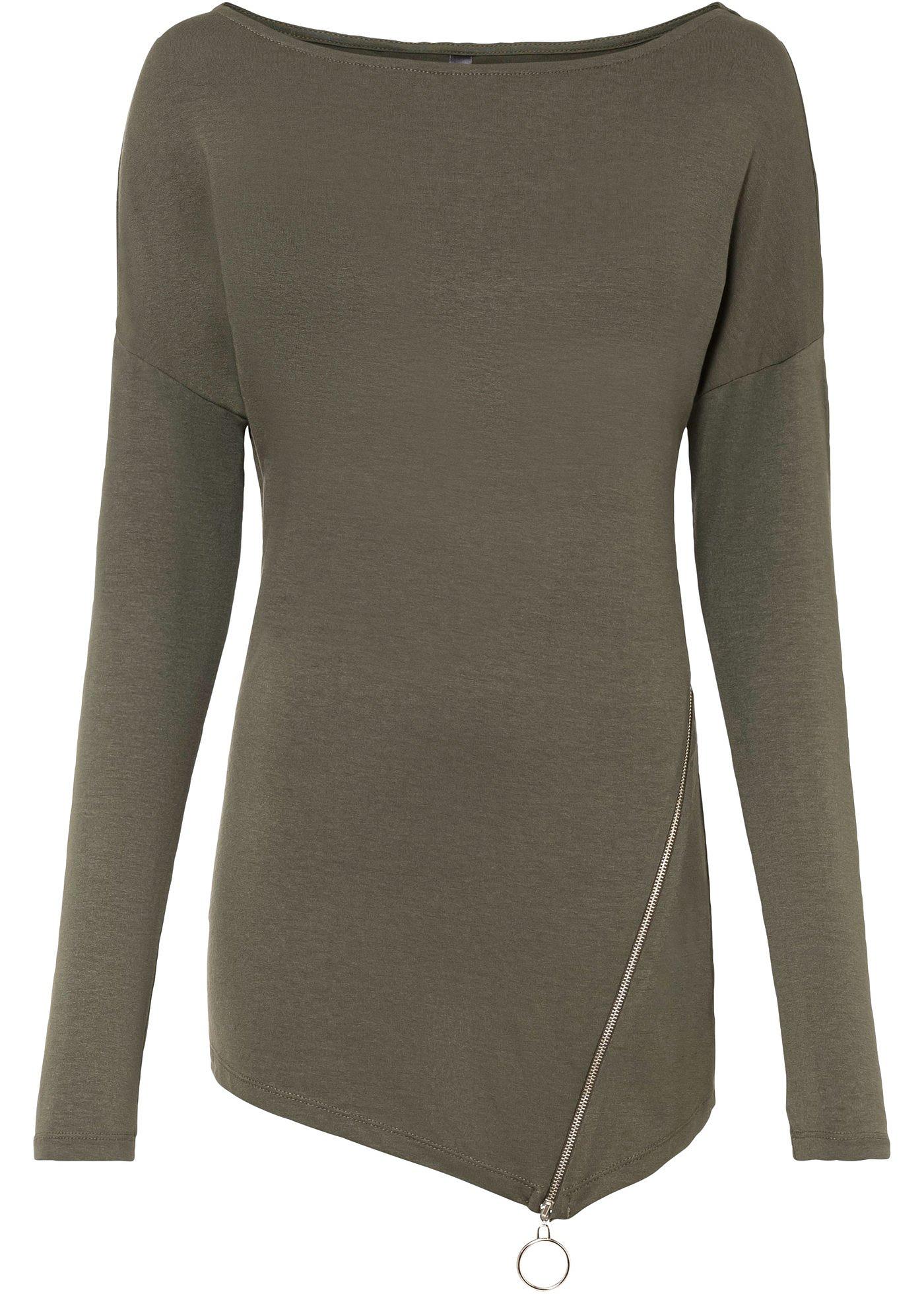 T-shirt long avec zip en viscose durable