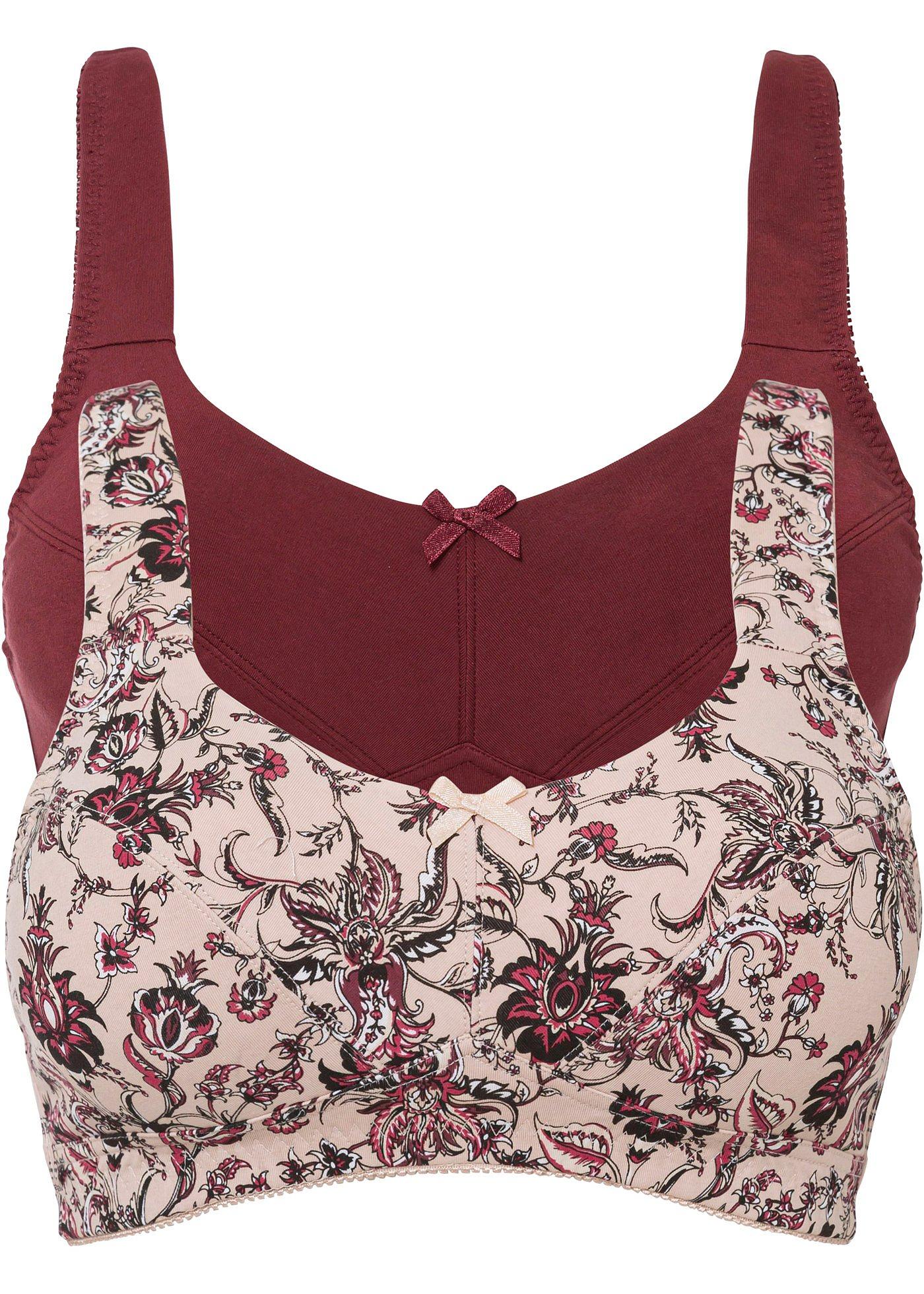 Lot de 2 soutiens-gorge sans armatures avec coton bio