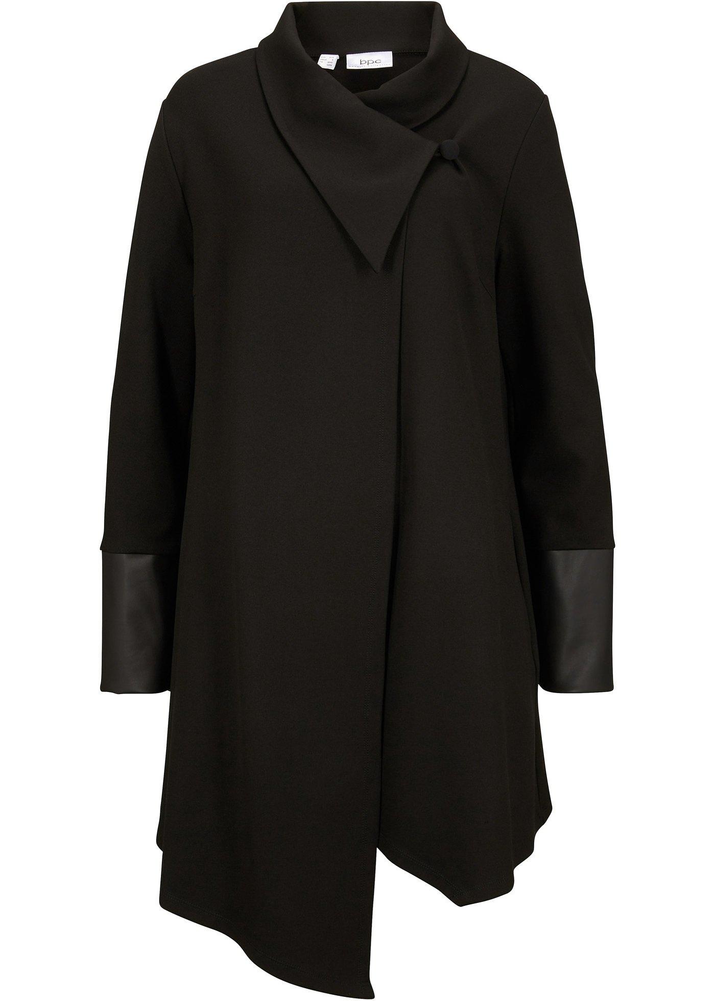 Veste sweat longue avec empiècements en synthétique imitation cuir