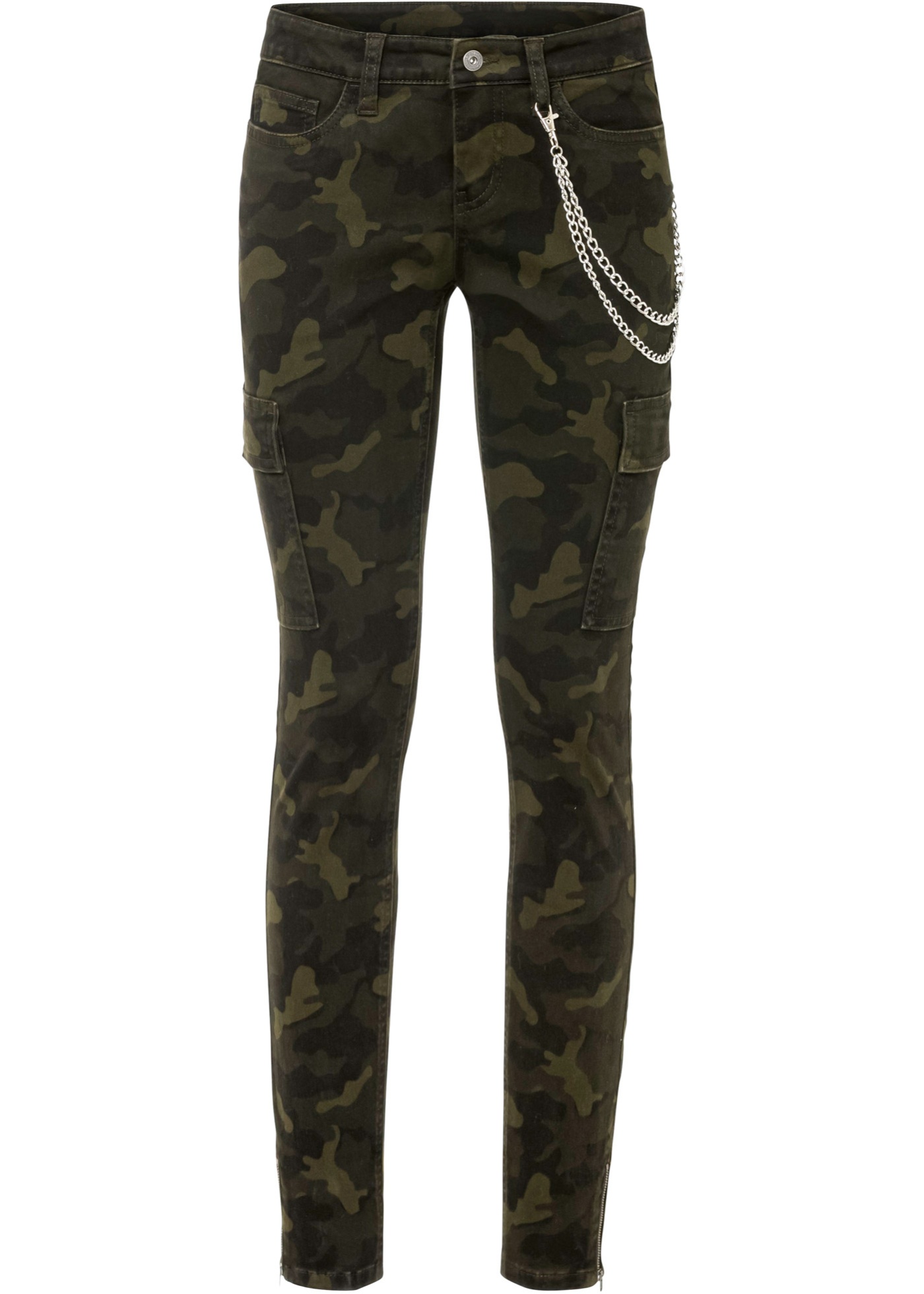 pantalon cargo skinny avec imprimé camouflage