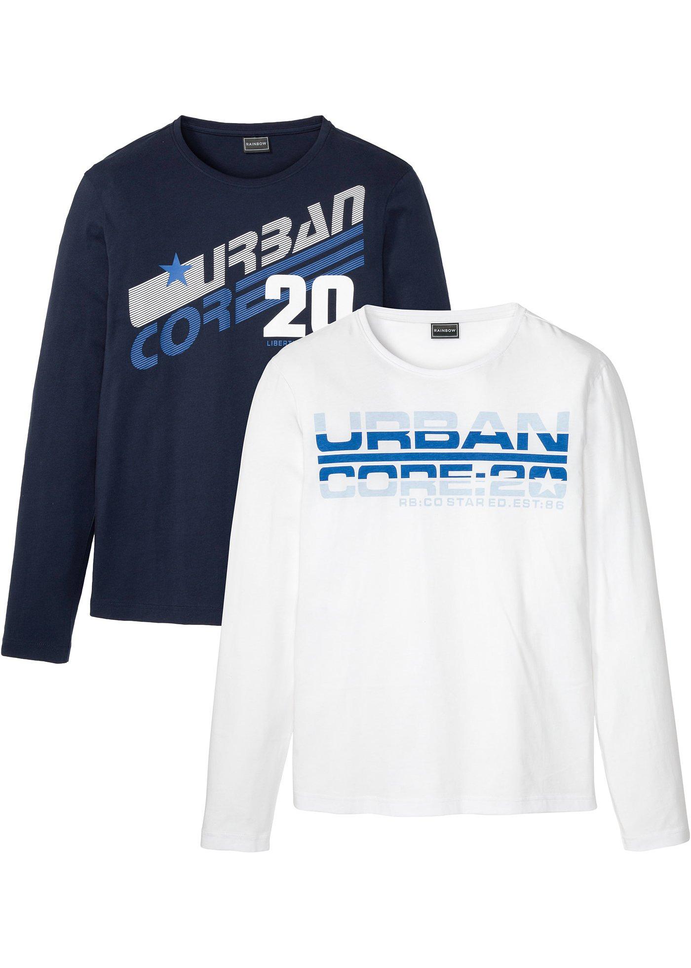 Lot de 2 T-shirts manches longues, Slim Fit