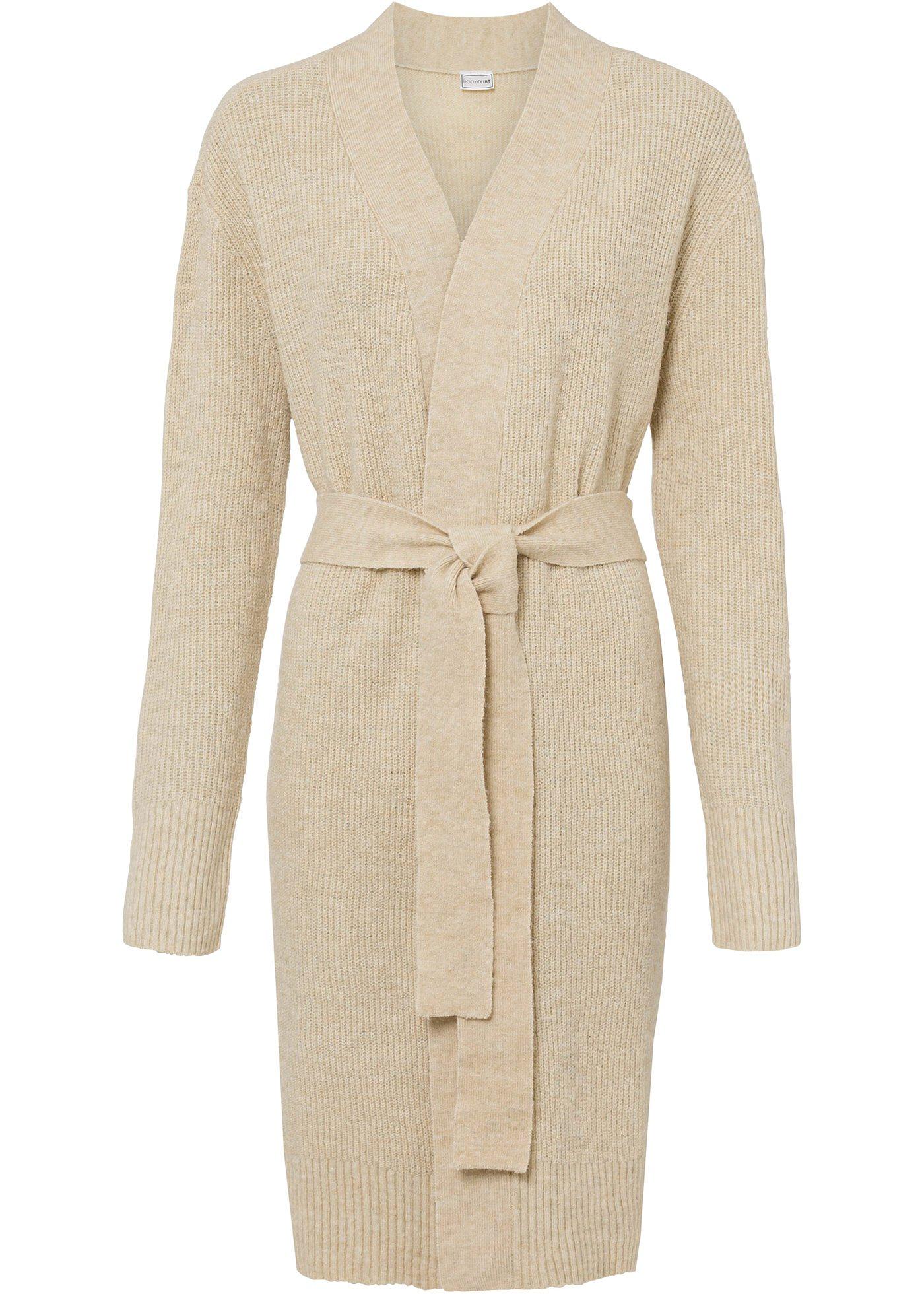 Gilet long en maille avec polyester recyclé