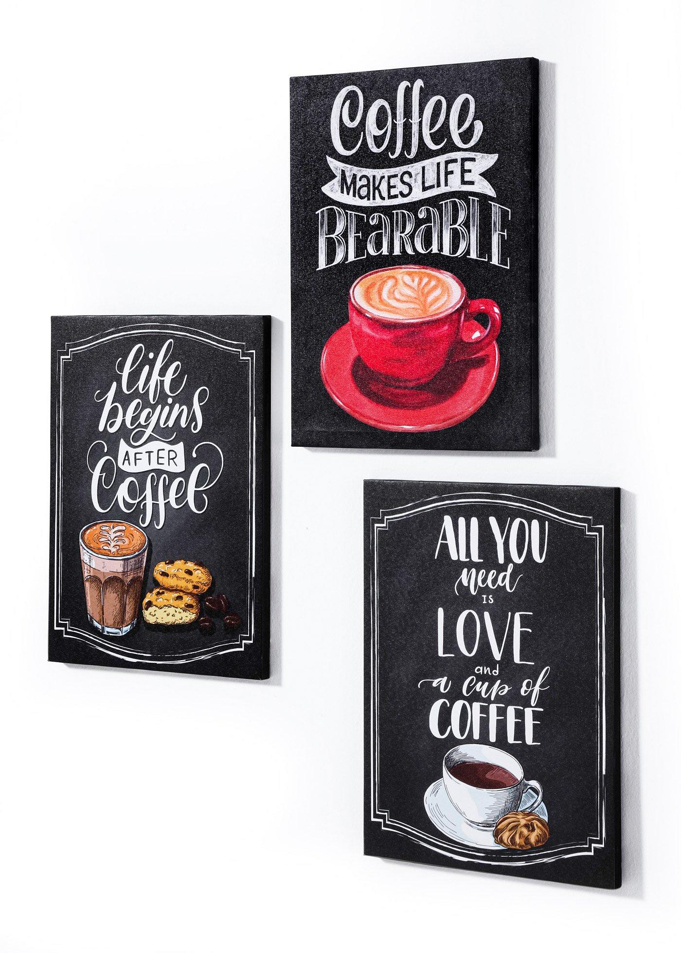 Tableau avec motif café (lot de 3)