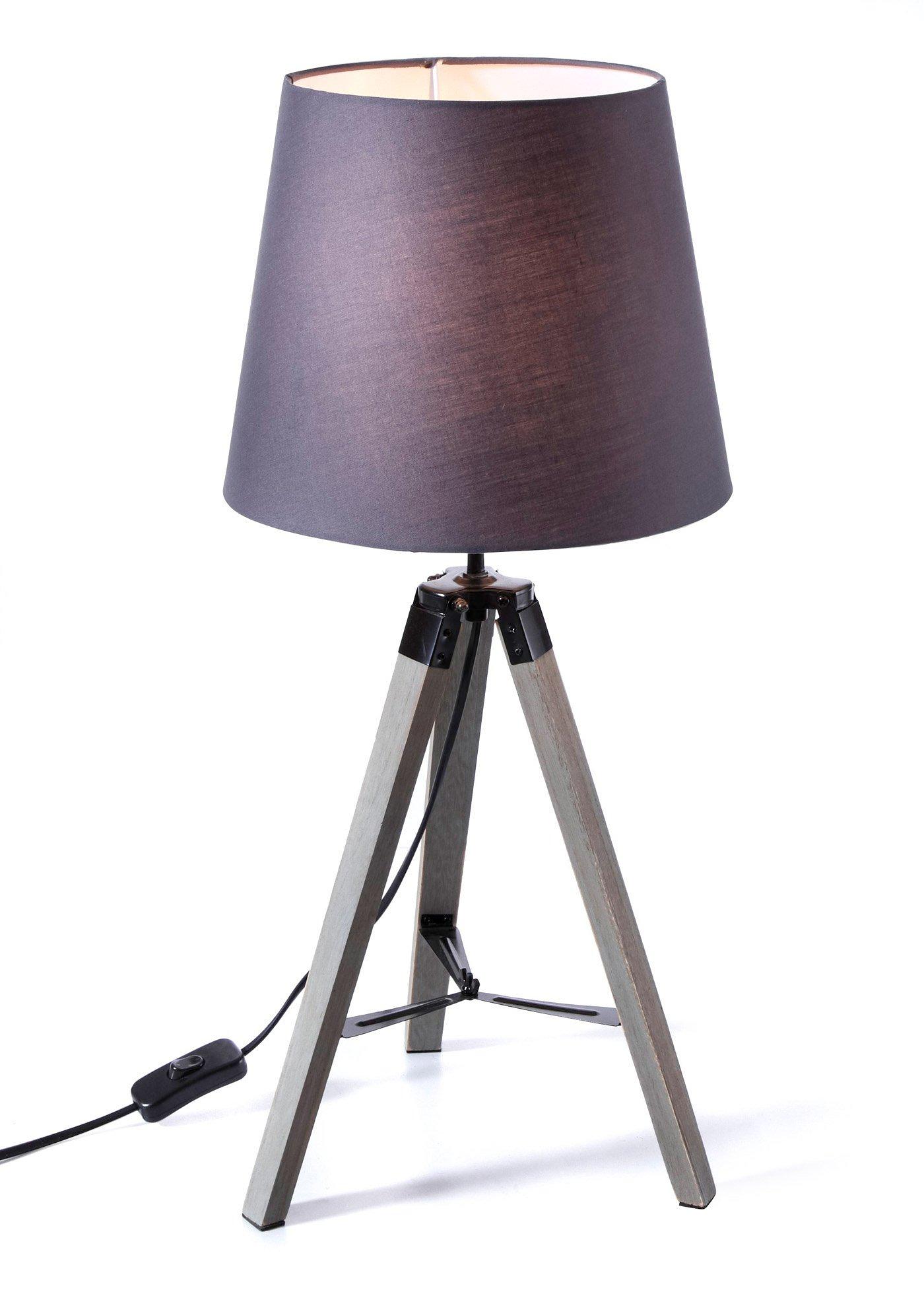 Lampe de table avec un cadre en bois à 3 pieds