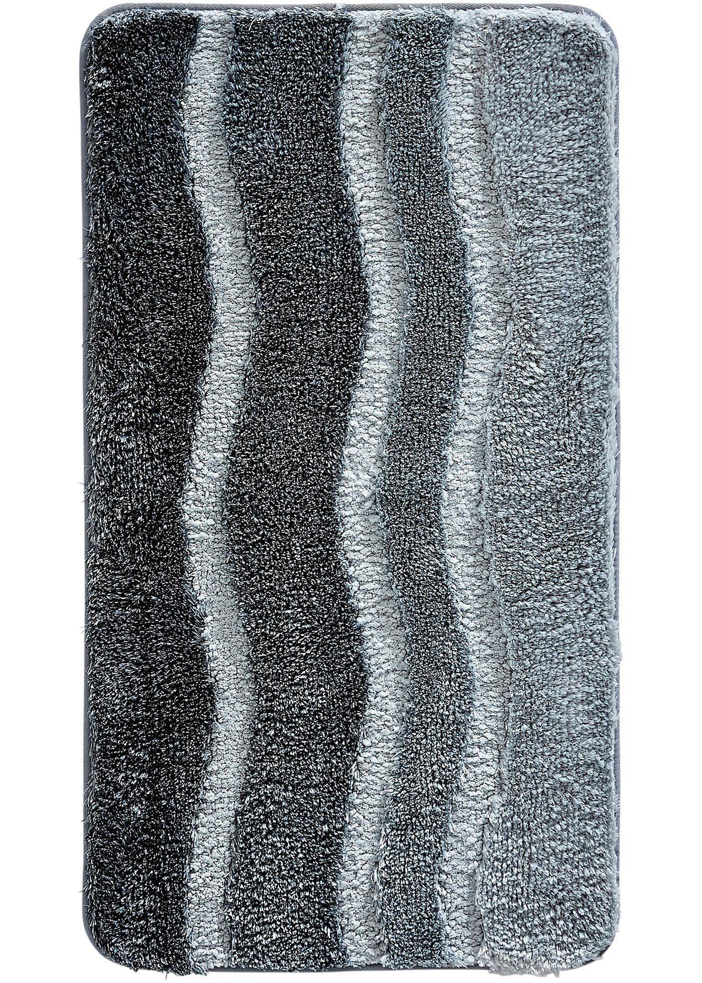 Tapis de salle de bain structuré à motif vague