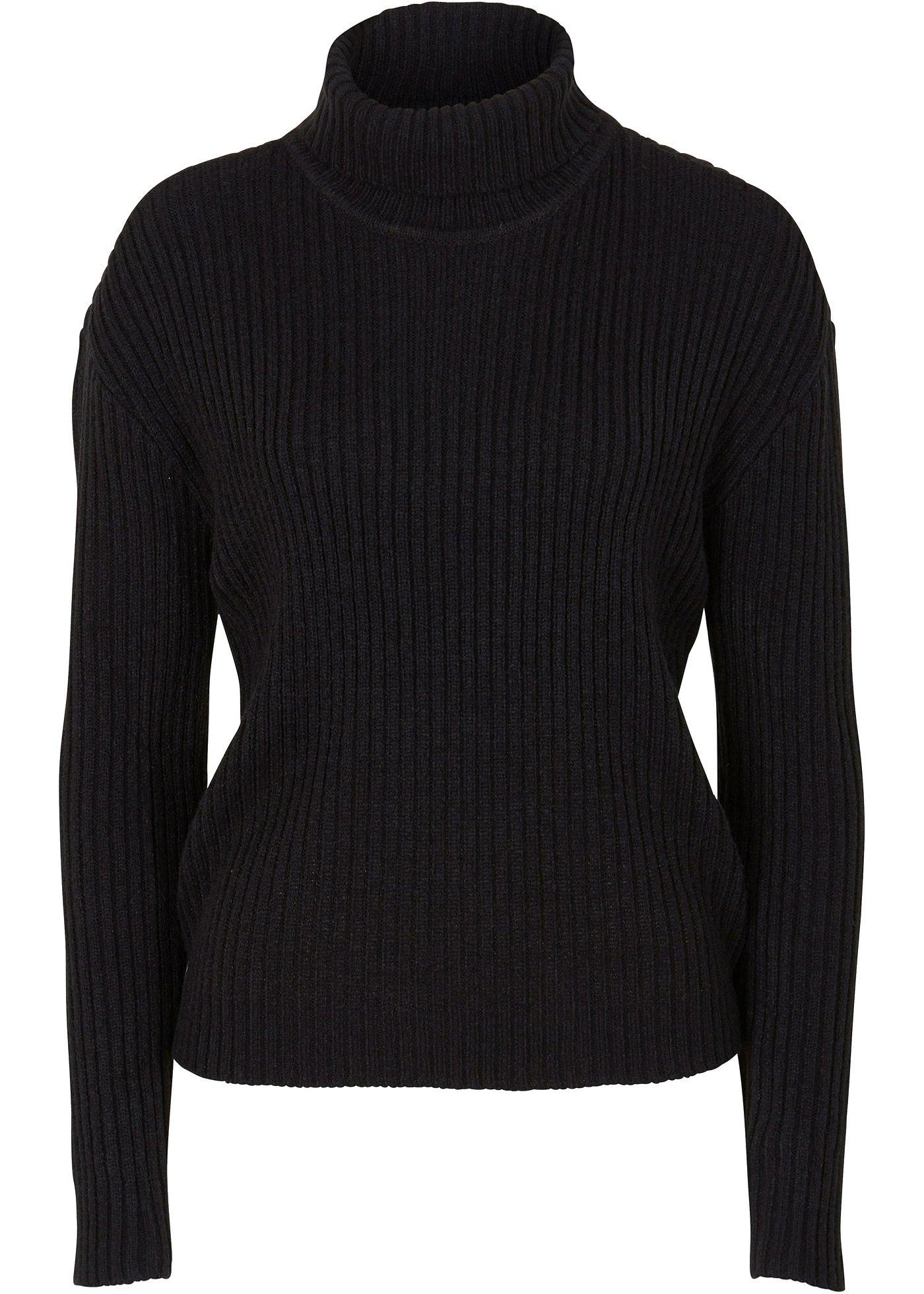 Pull col roulé côtelé, court