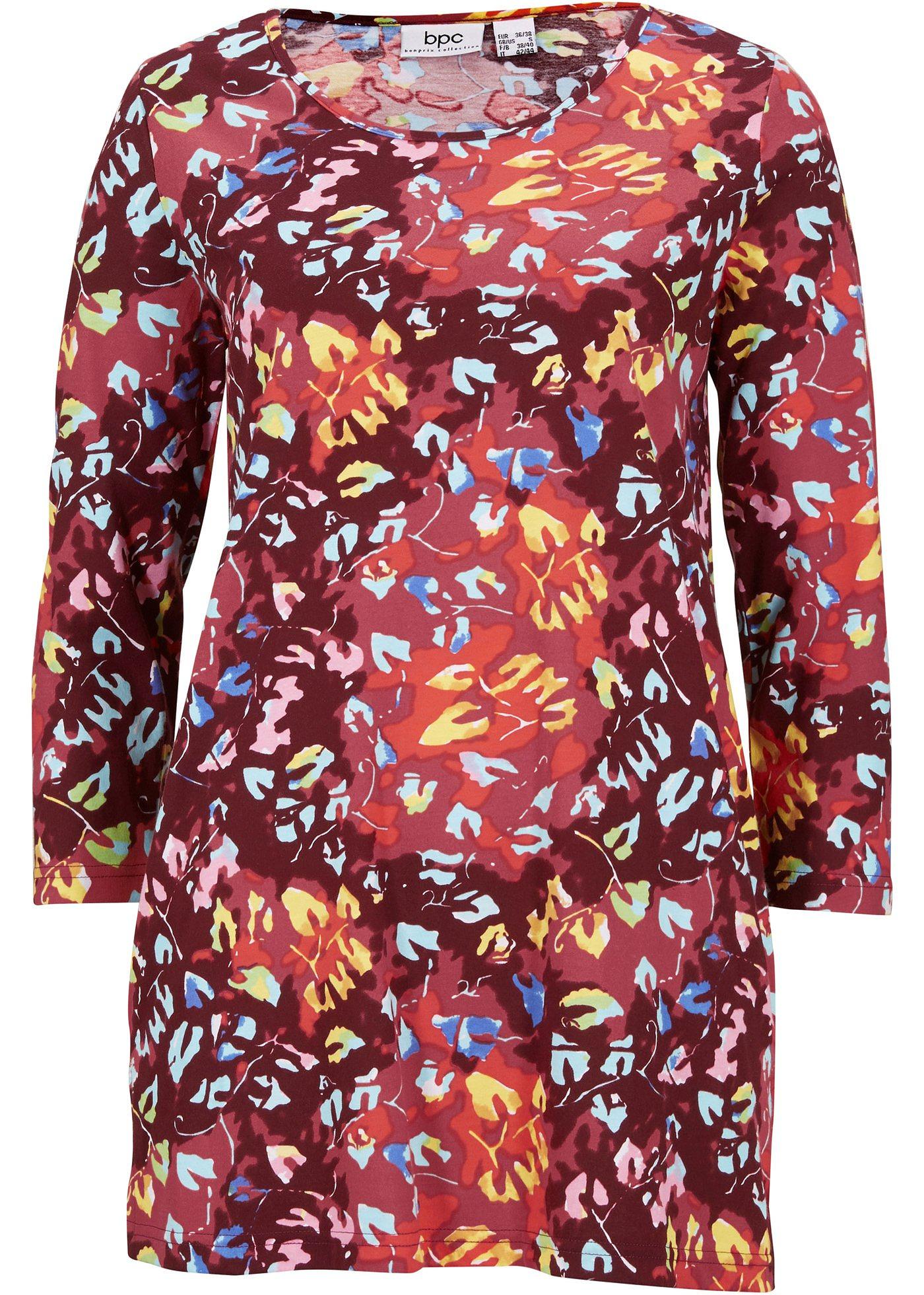 T-shirt coton, manches 3/4