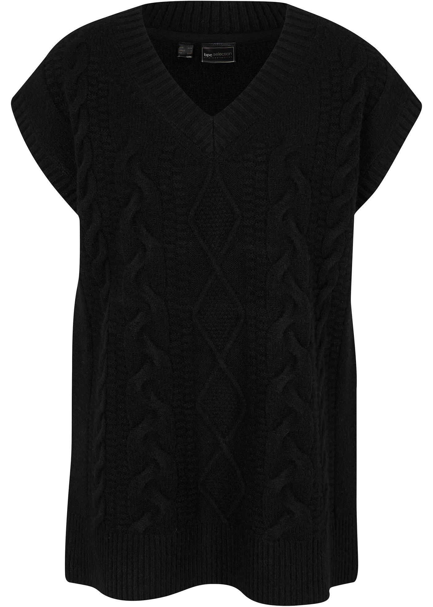 Pull sans manches à motif torsadé