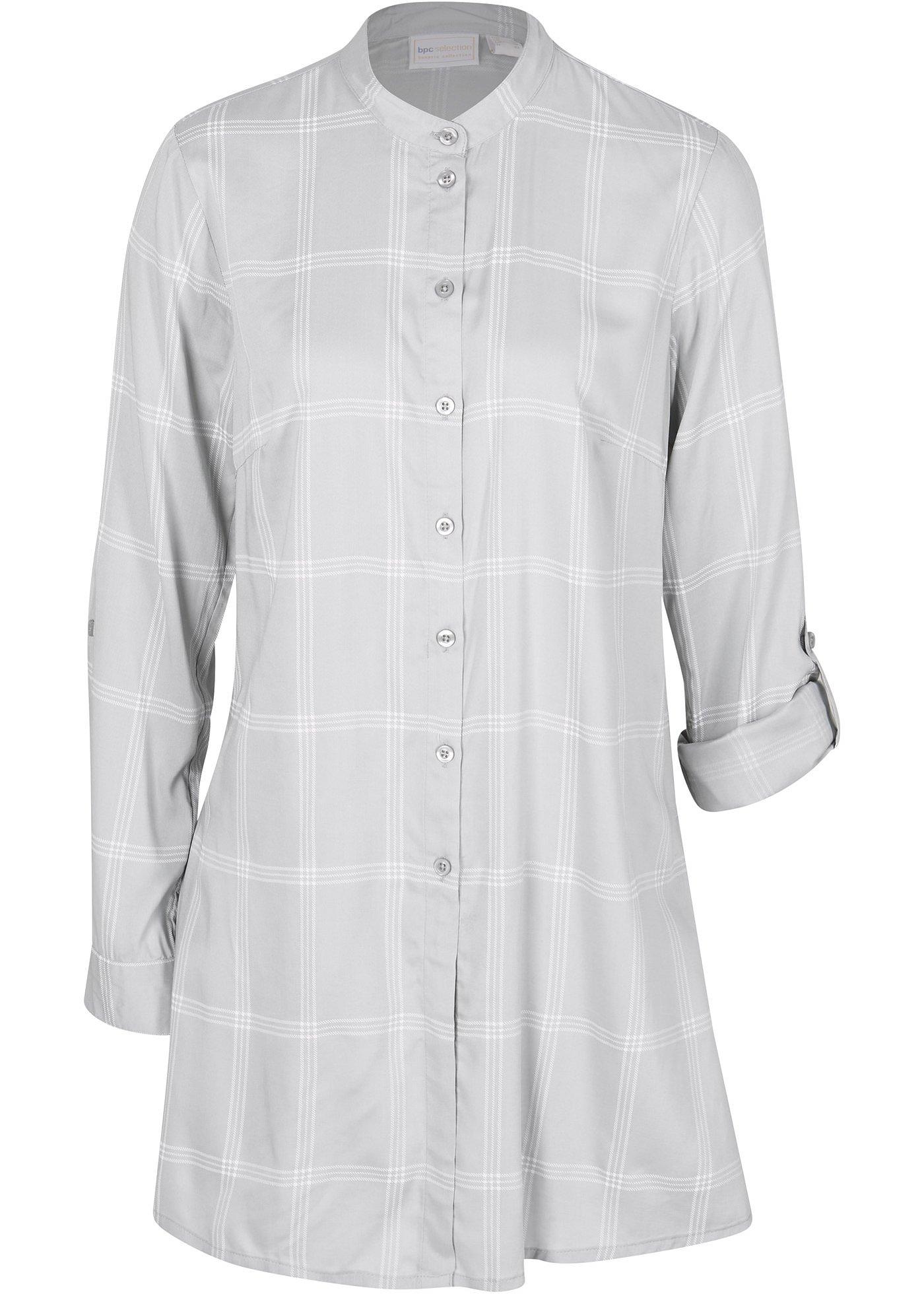 Chemisier long à carreaux en viscose durable