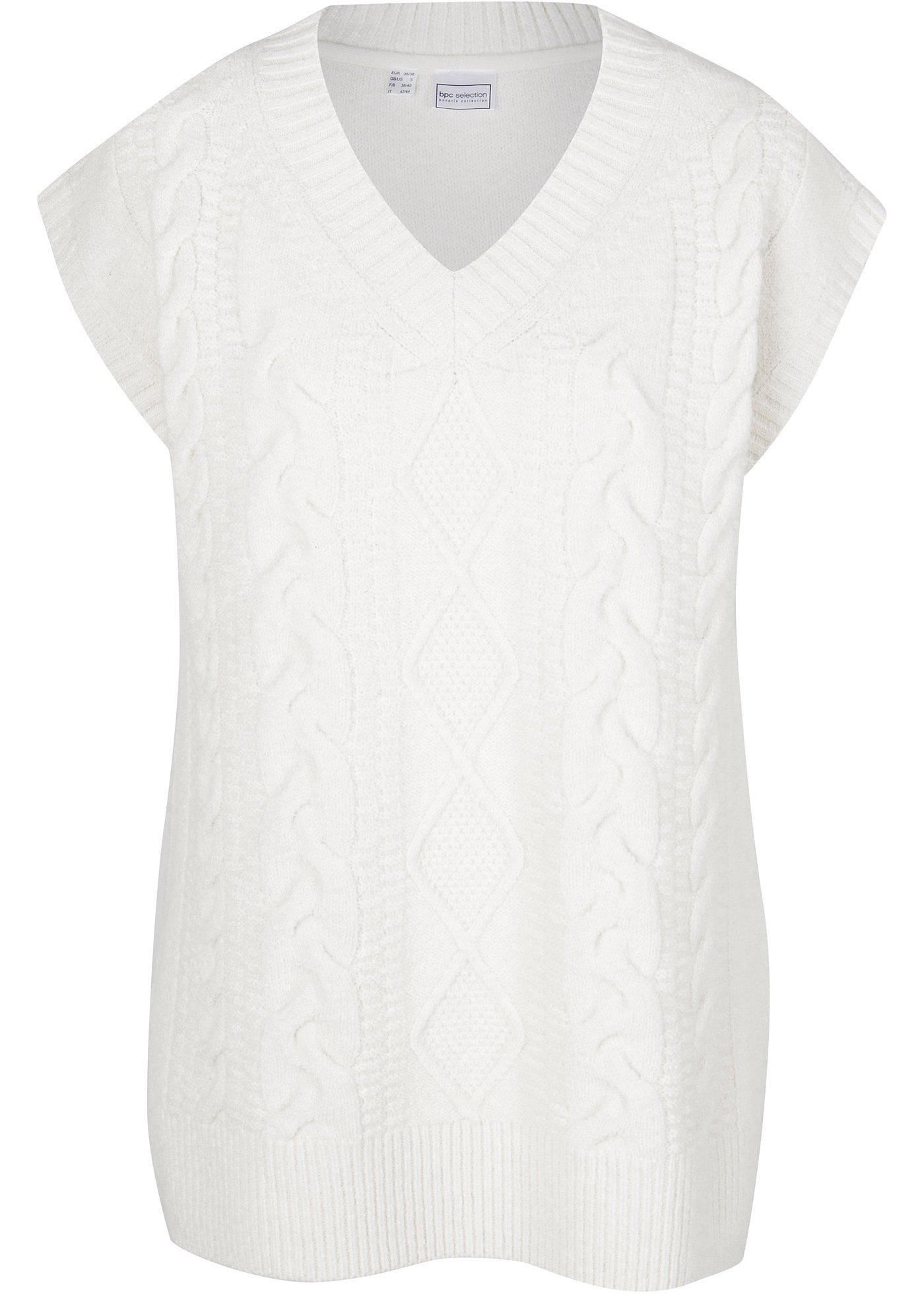 Pull sans manches à motif torsadé