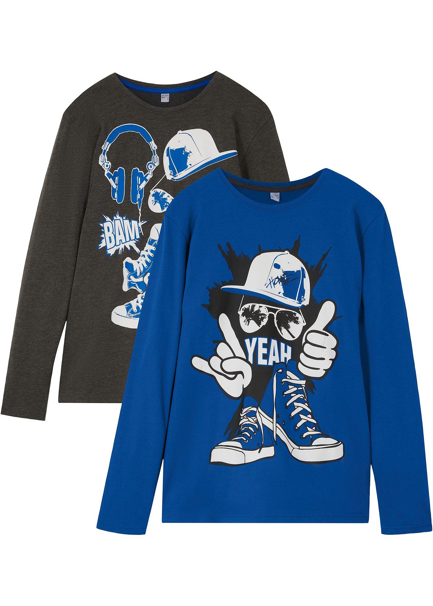 Image de Lot de 2 T-shirts manches longues garçon en coton