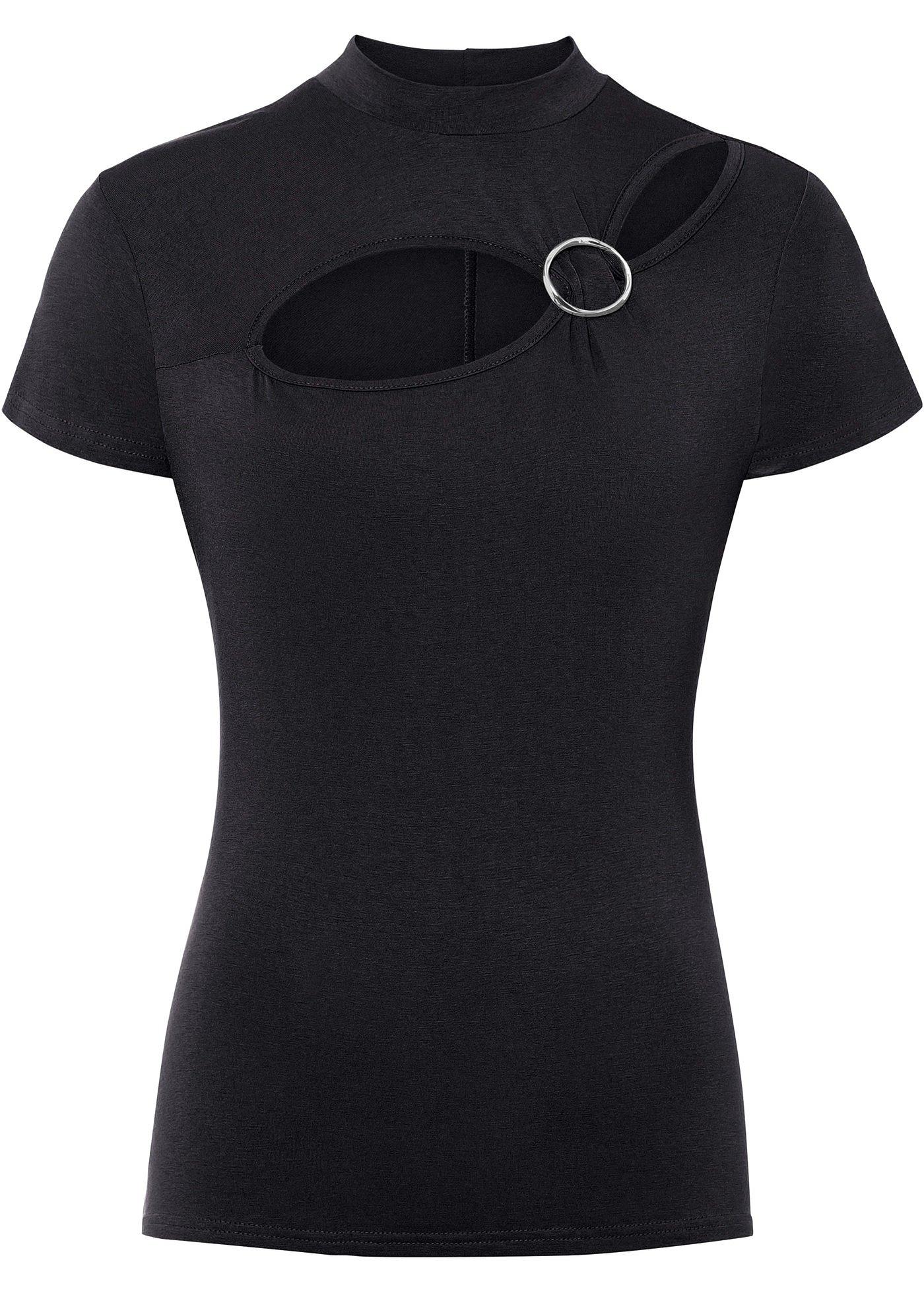 T-shirt à découpes avec détail anneau