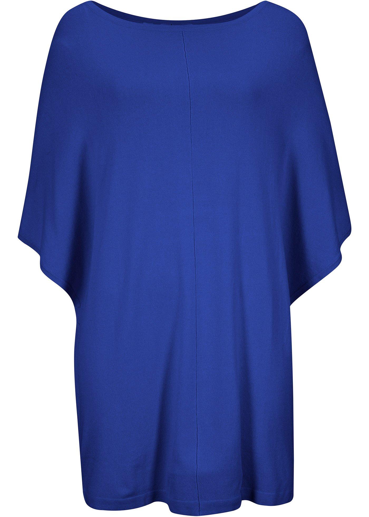 Pull poncho en maille à encolure bateau