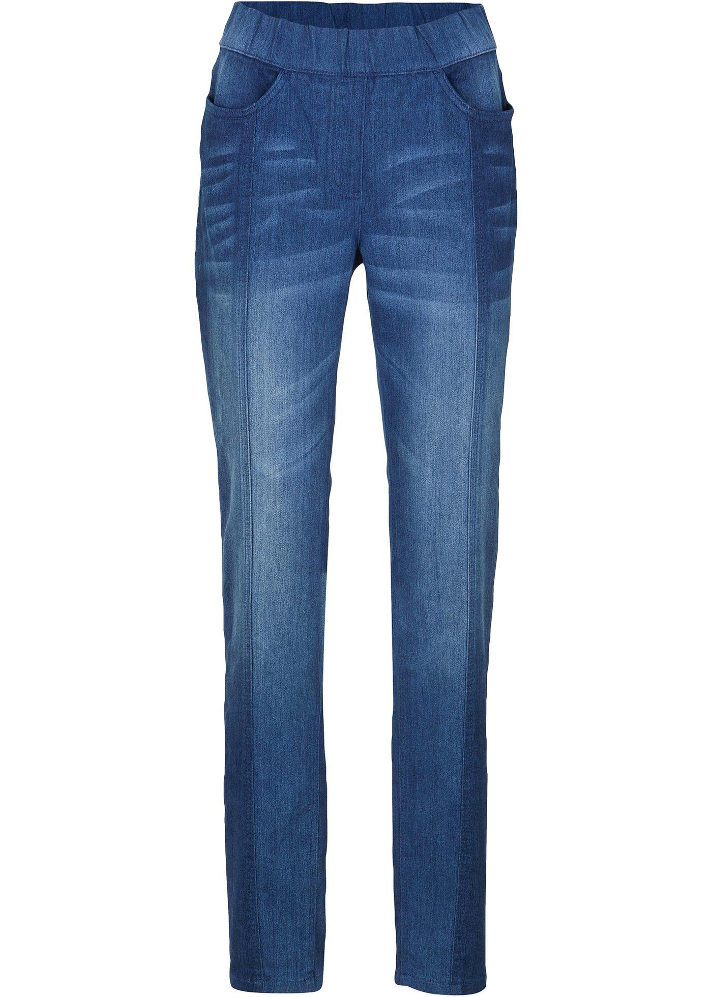 Jean skinny extensible avec empiècement contrastant et taille confortable