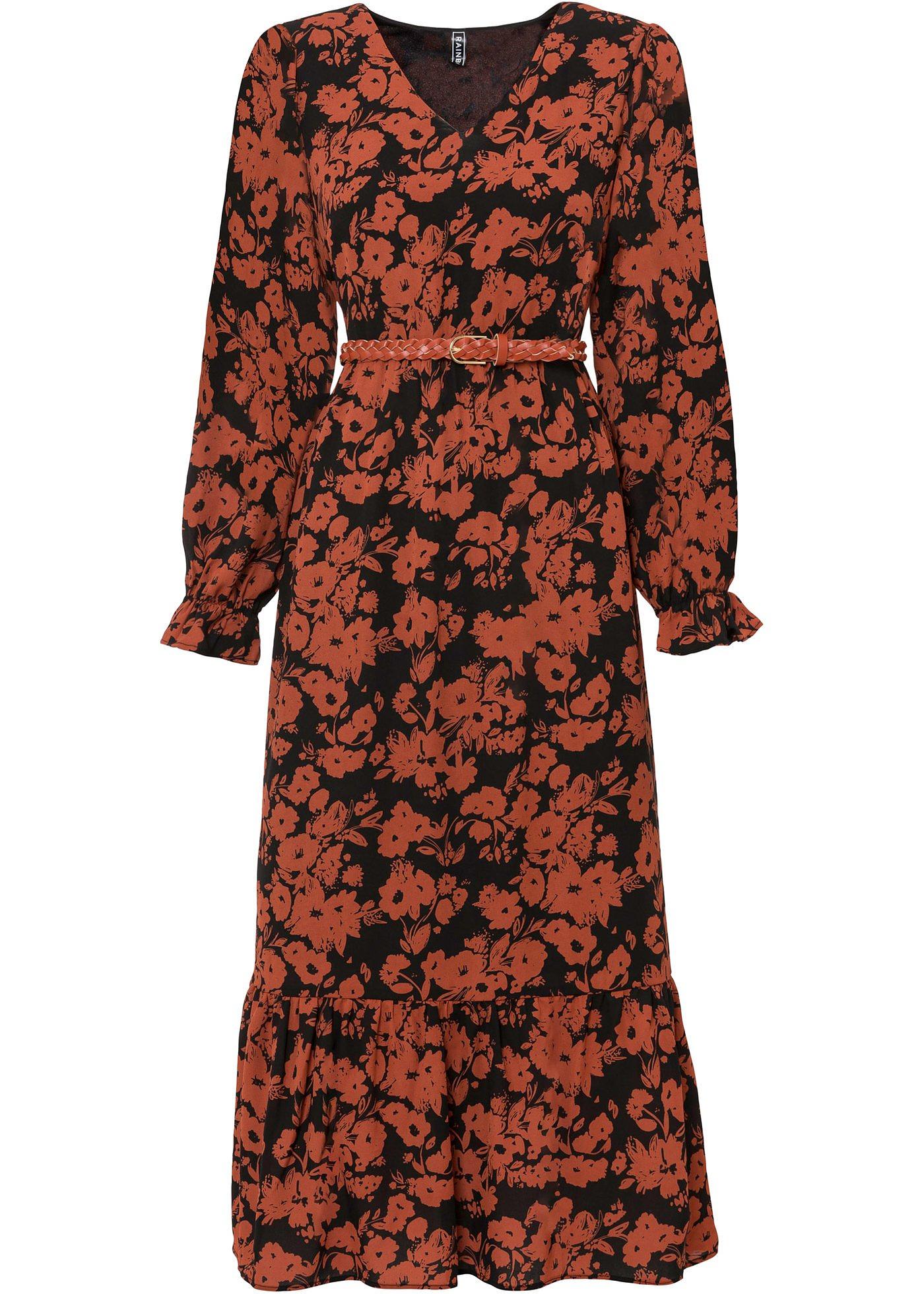 Robe midi et ceinture (Ens. 2 pces.) avec polyester recyclé