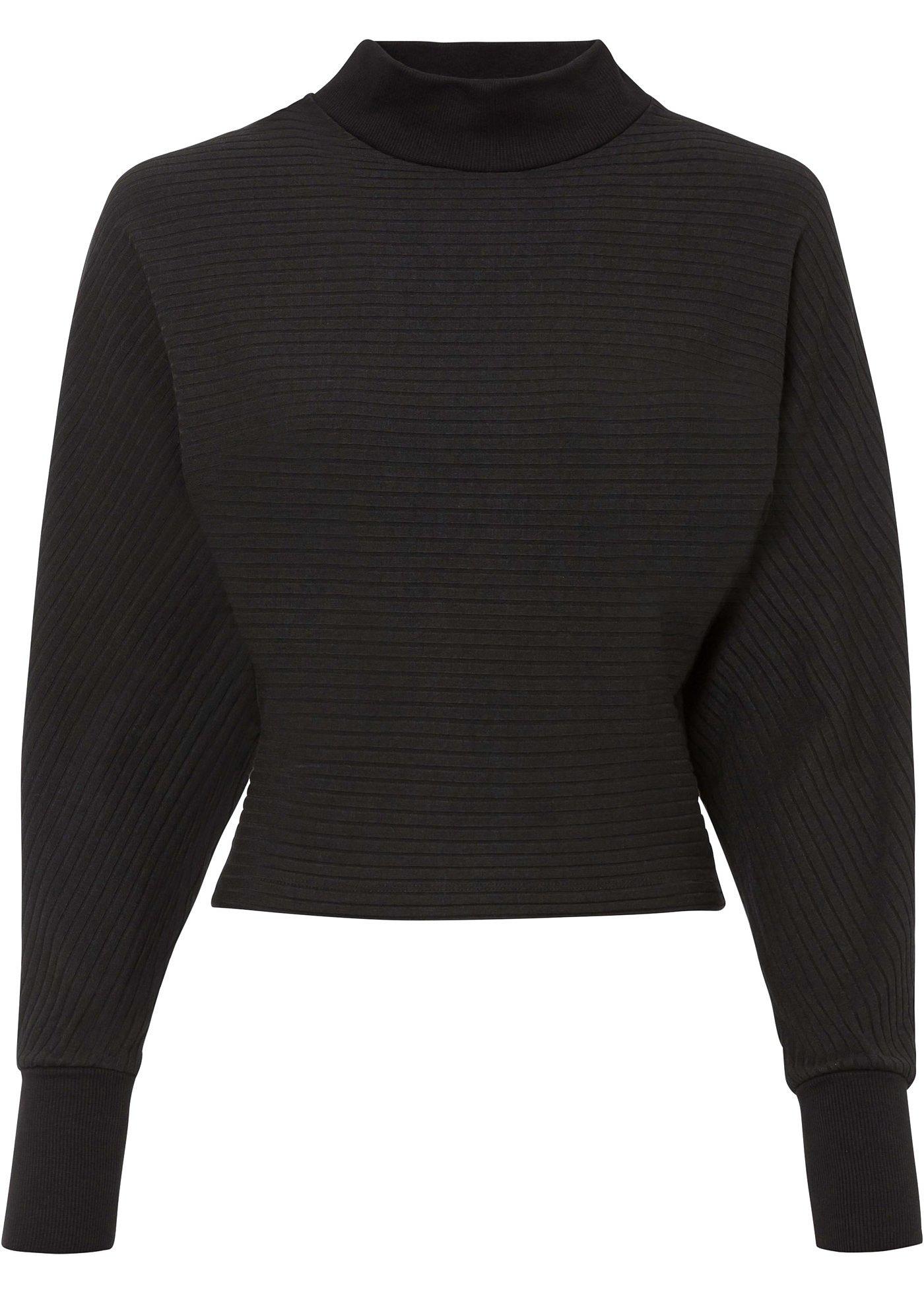 T-shirt côtelé à col montant