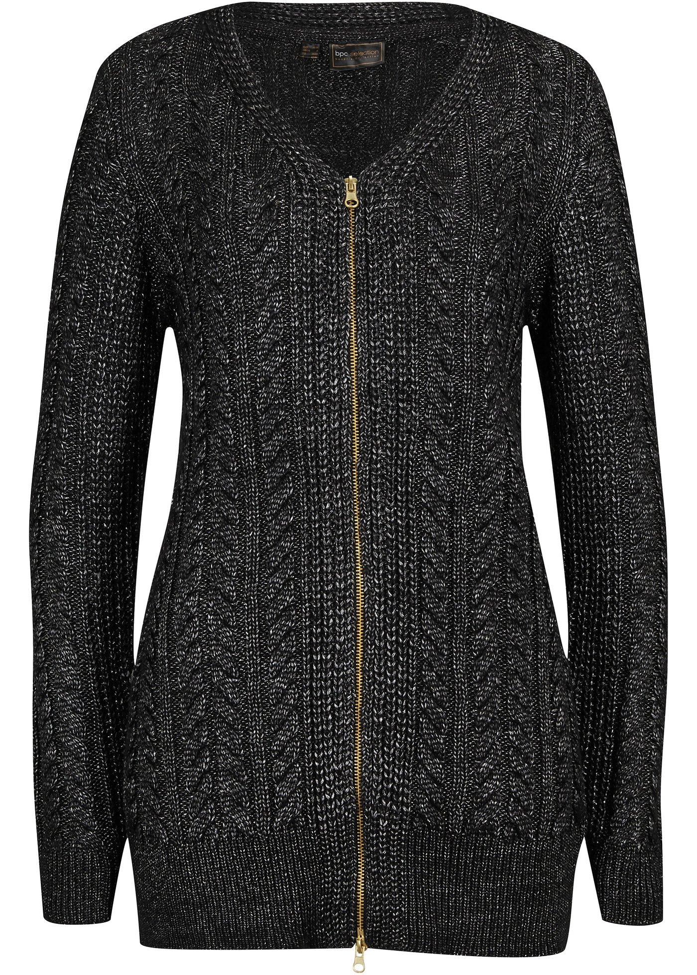 Gilet long en maille à motif torsadé