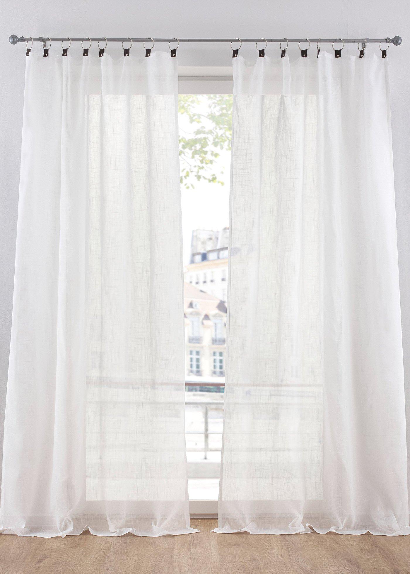 Voilage avec structure lin (1 pce.)