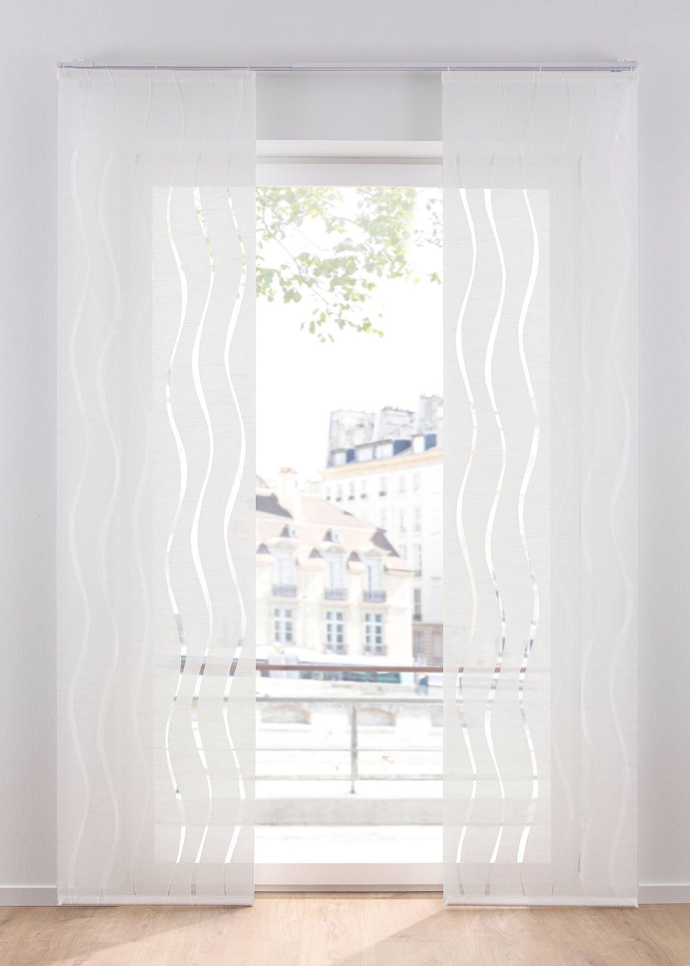 Panneau coulissant motif vague broché (1 pce.)