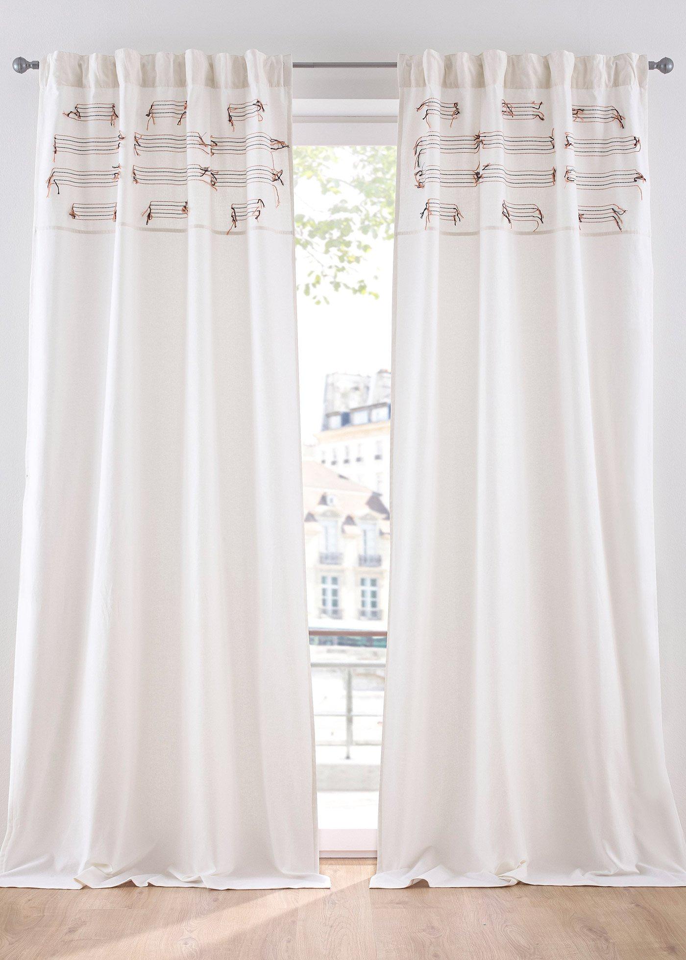 Panneau à franges en coton bio (1 pce.)