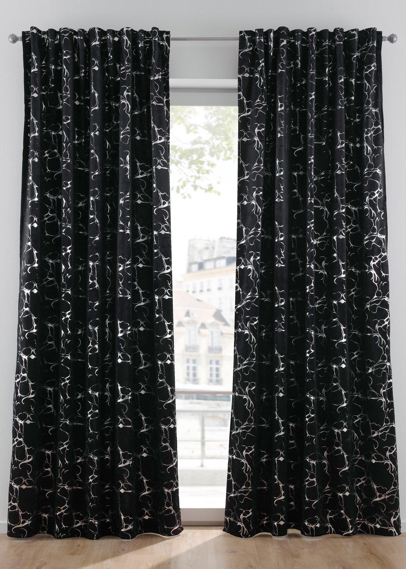 Rideau en velours imprimé brillant (1 pce.)