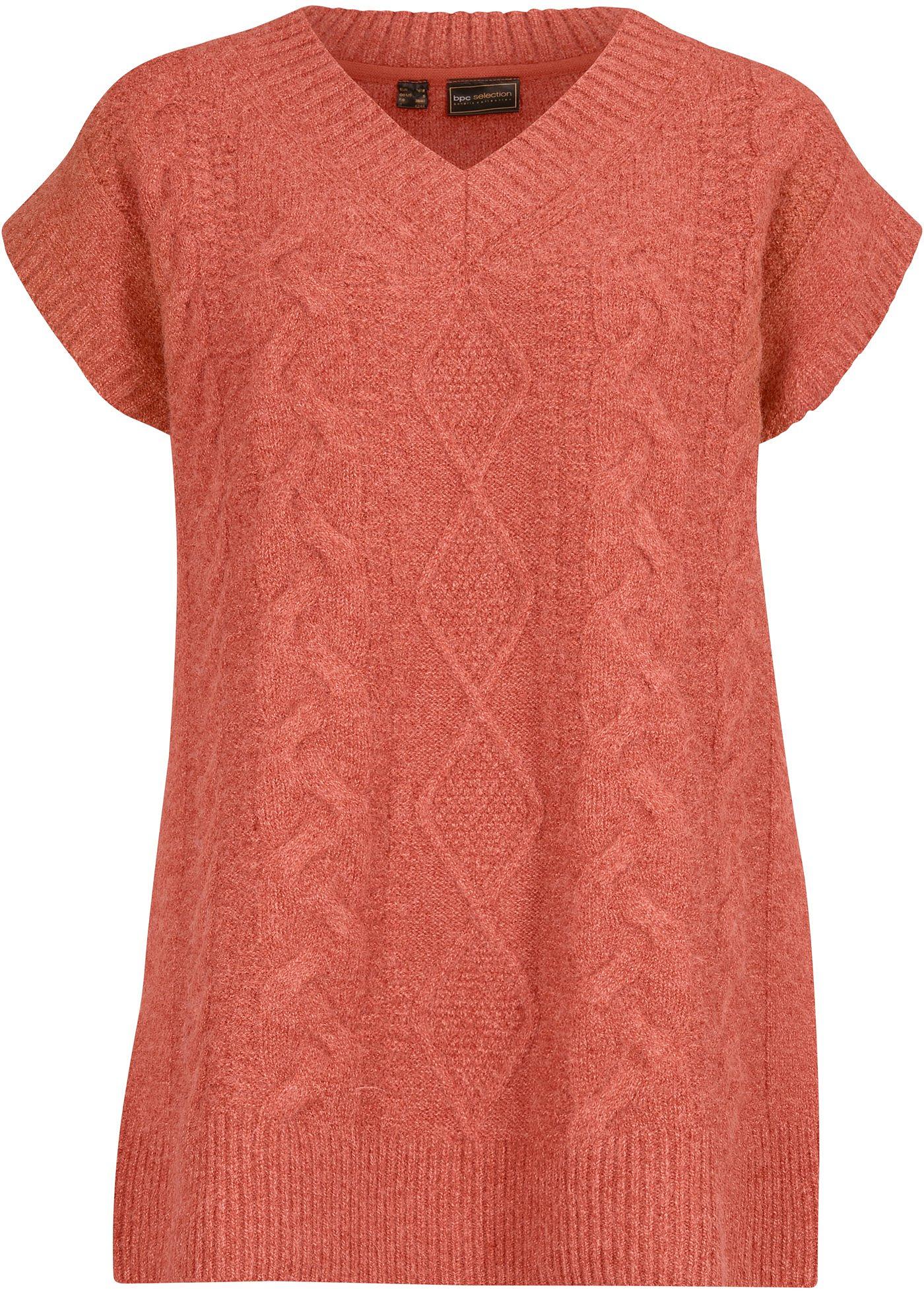 Pull sans manches à motif torsadé