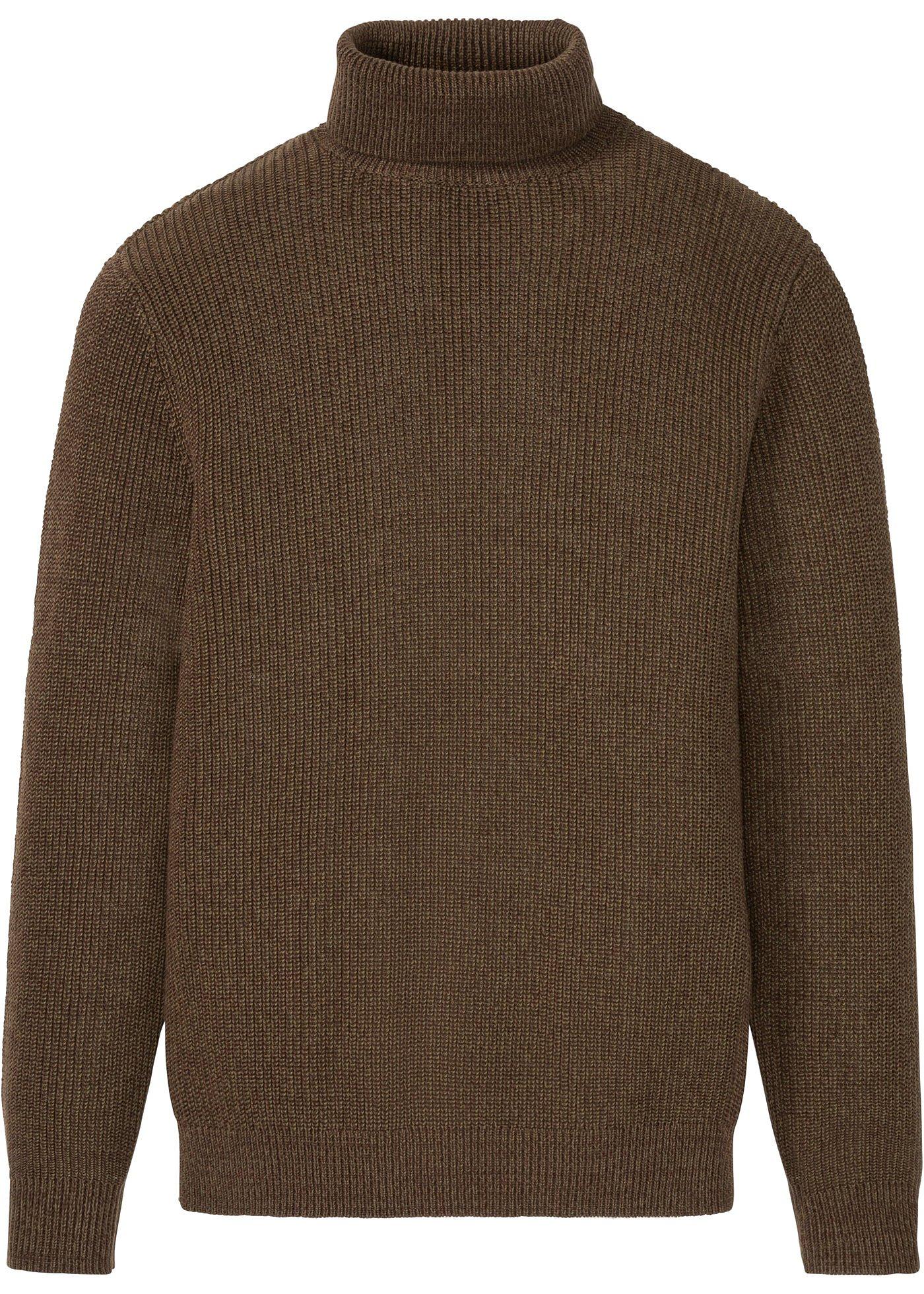 Pull col roulé à structure côtelée