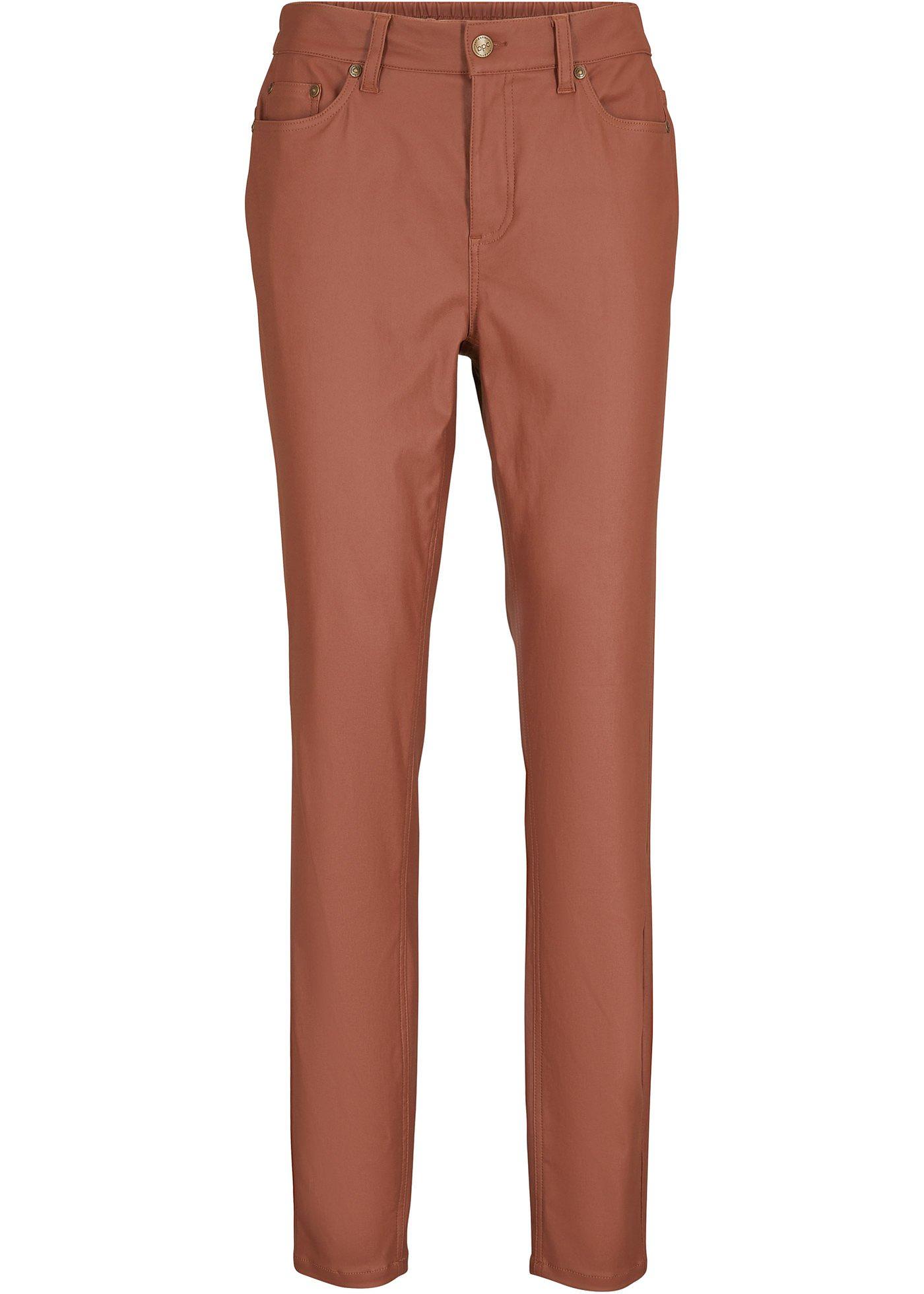 Pantalon extensible enduit avec taille confortable, Skinny