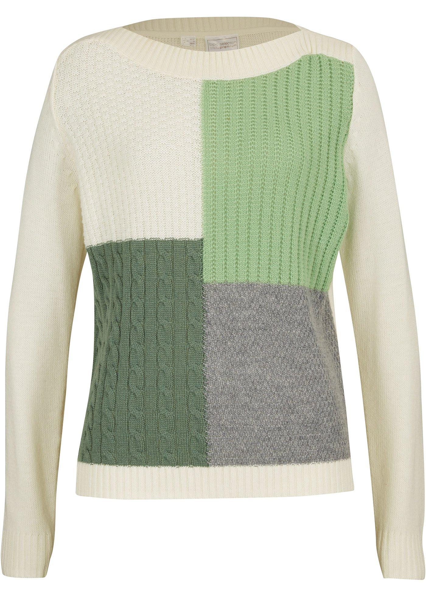 Pull à encolure bateau avec laine mérinos