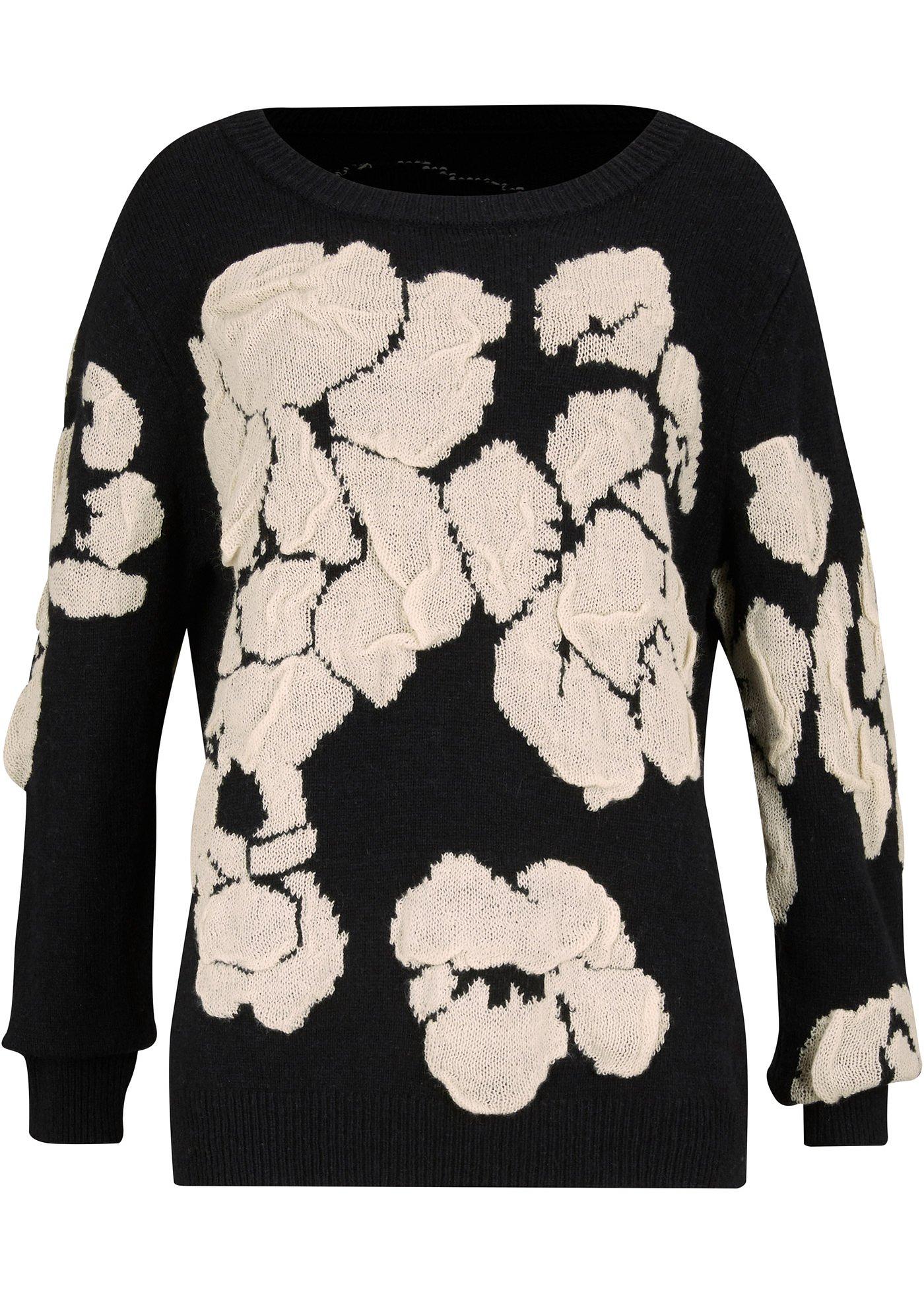 Pull à teneur en laine avec application florale