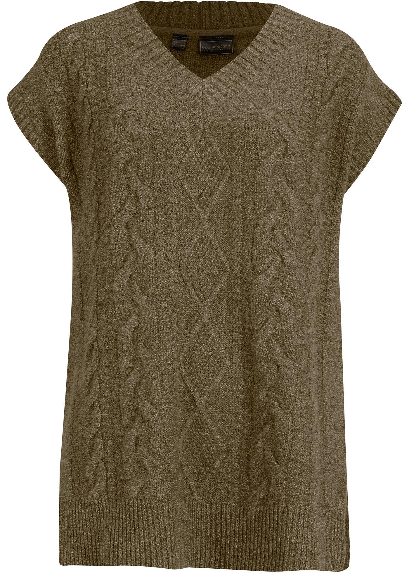 Pull sans manches à motif torsadé