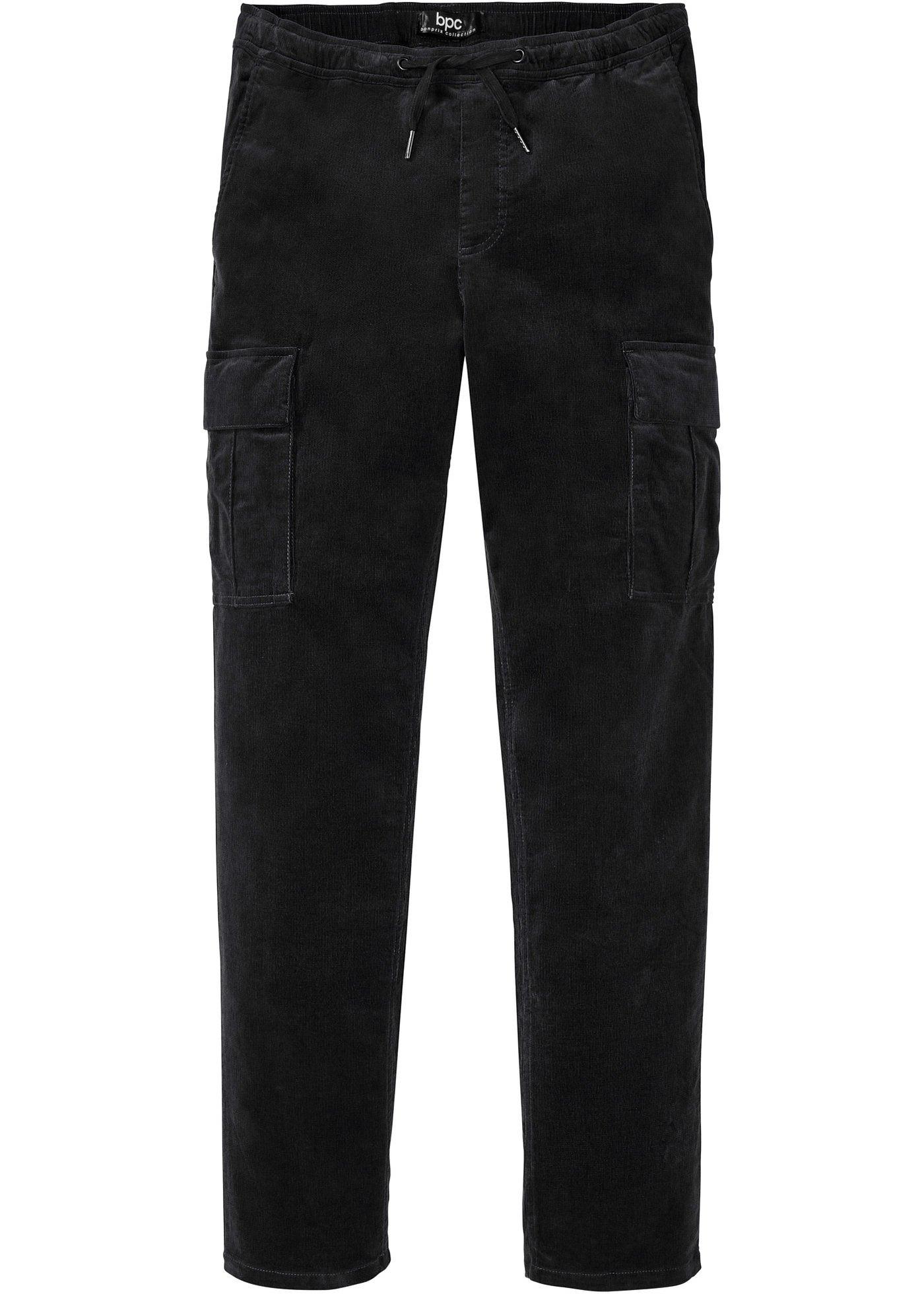 Pantalon taille extensible Cargo en velours côtelé, Regular Fit