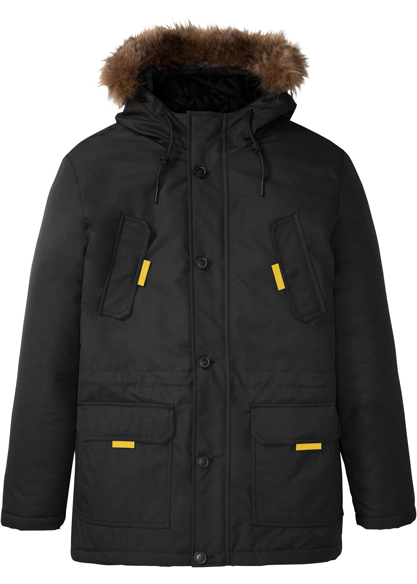 Parka rembourrée avec synthétique imitation fourrure