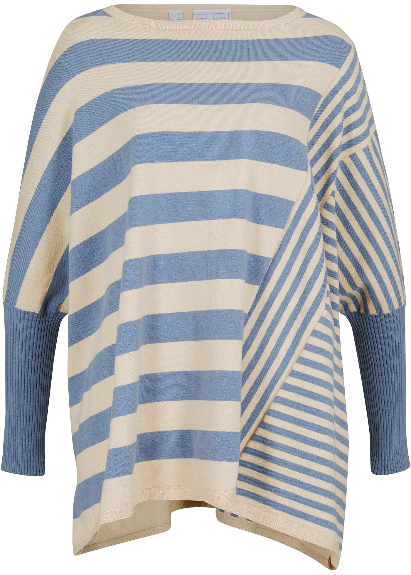 Pull poncho à rayures