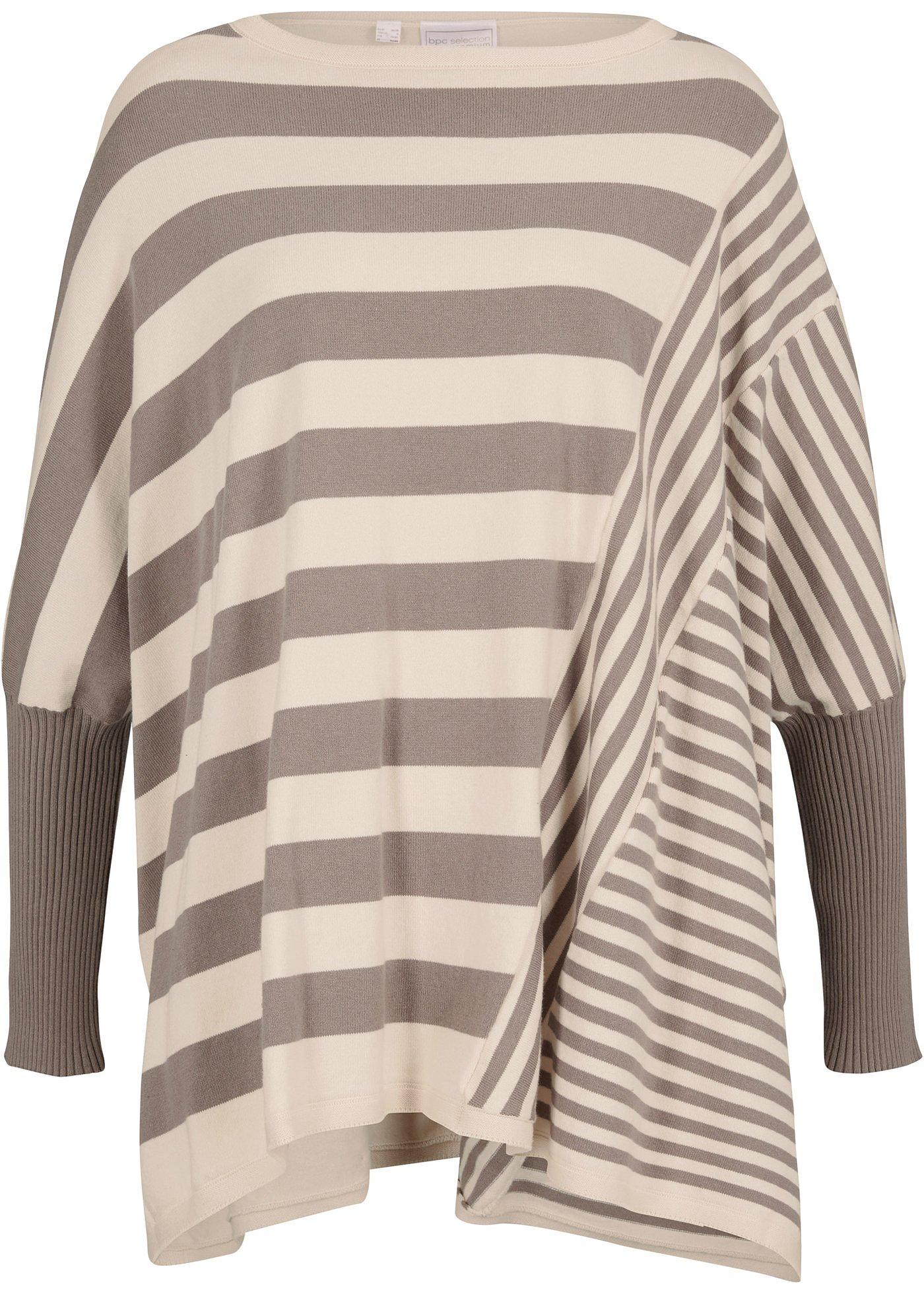 Pull poncho à rayures