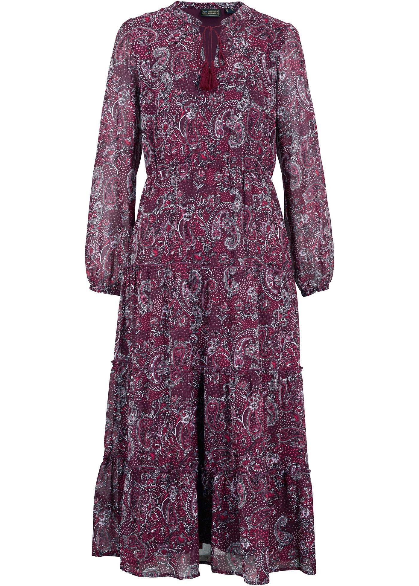 Robe en voile de chiffon imprimée