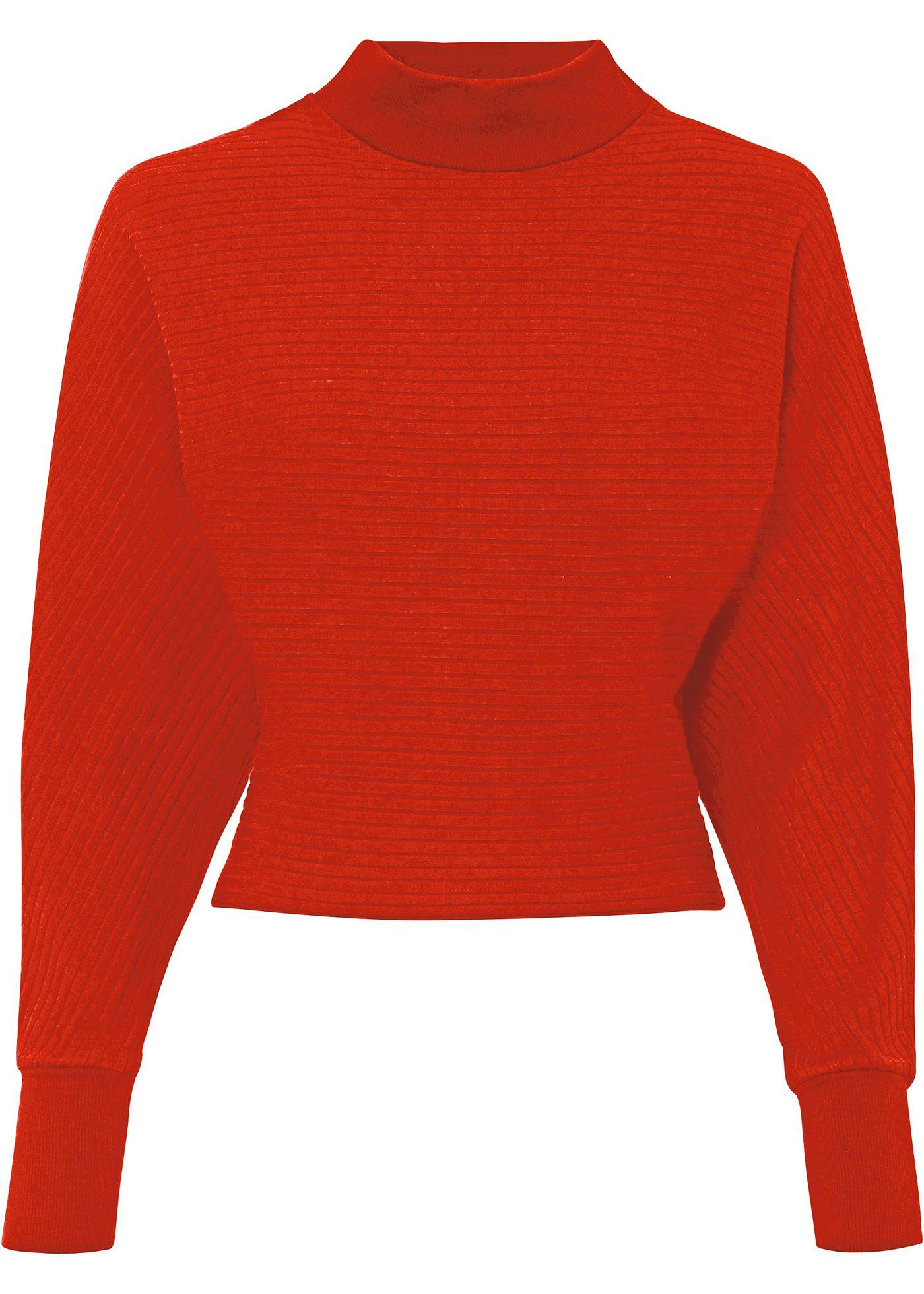 T-shirt côtelé à col montant