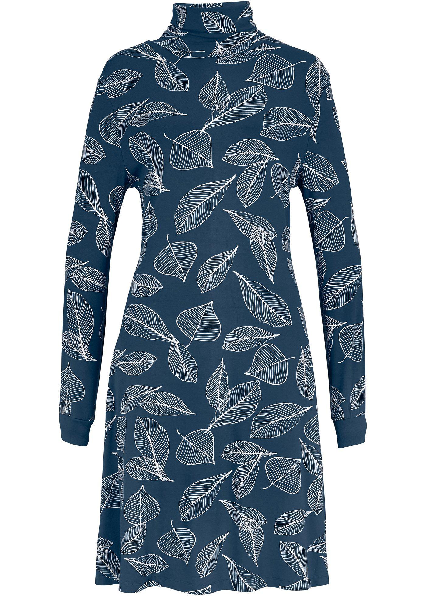 Robe fluide à col roulé, manches longues