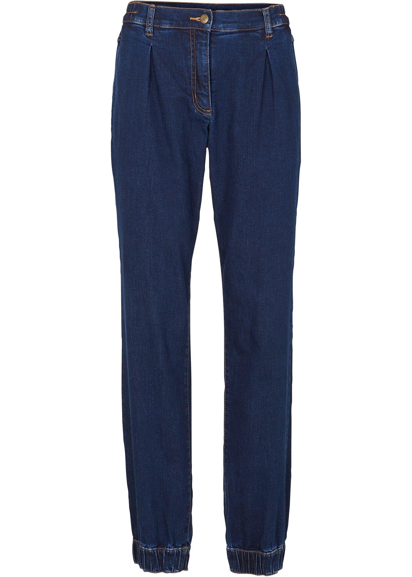 Jean-jogging avec plis creux et taille semi-élastiquée