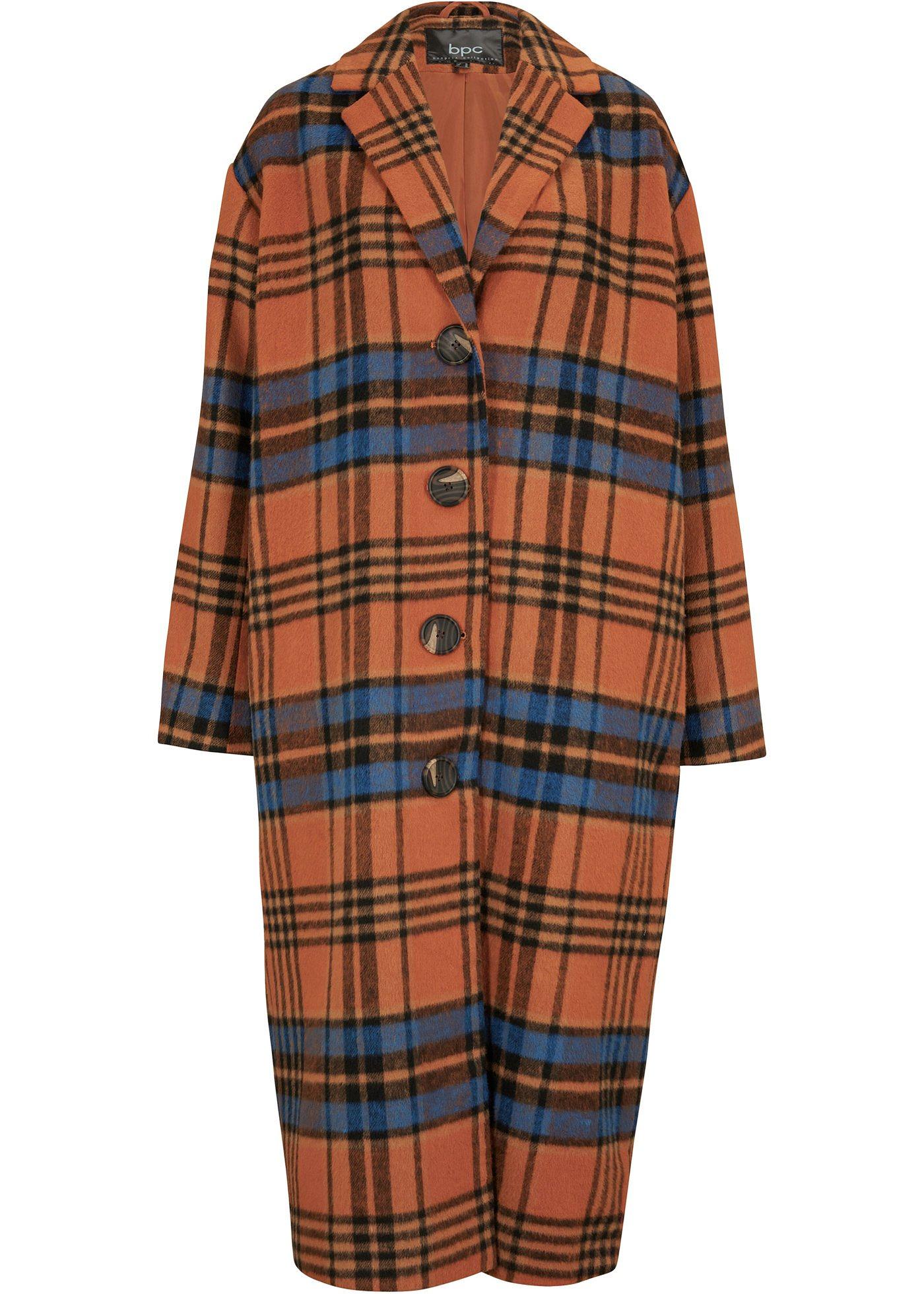 Manteau ample en imitation laine, à carreaux