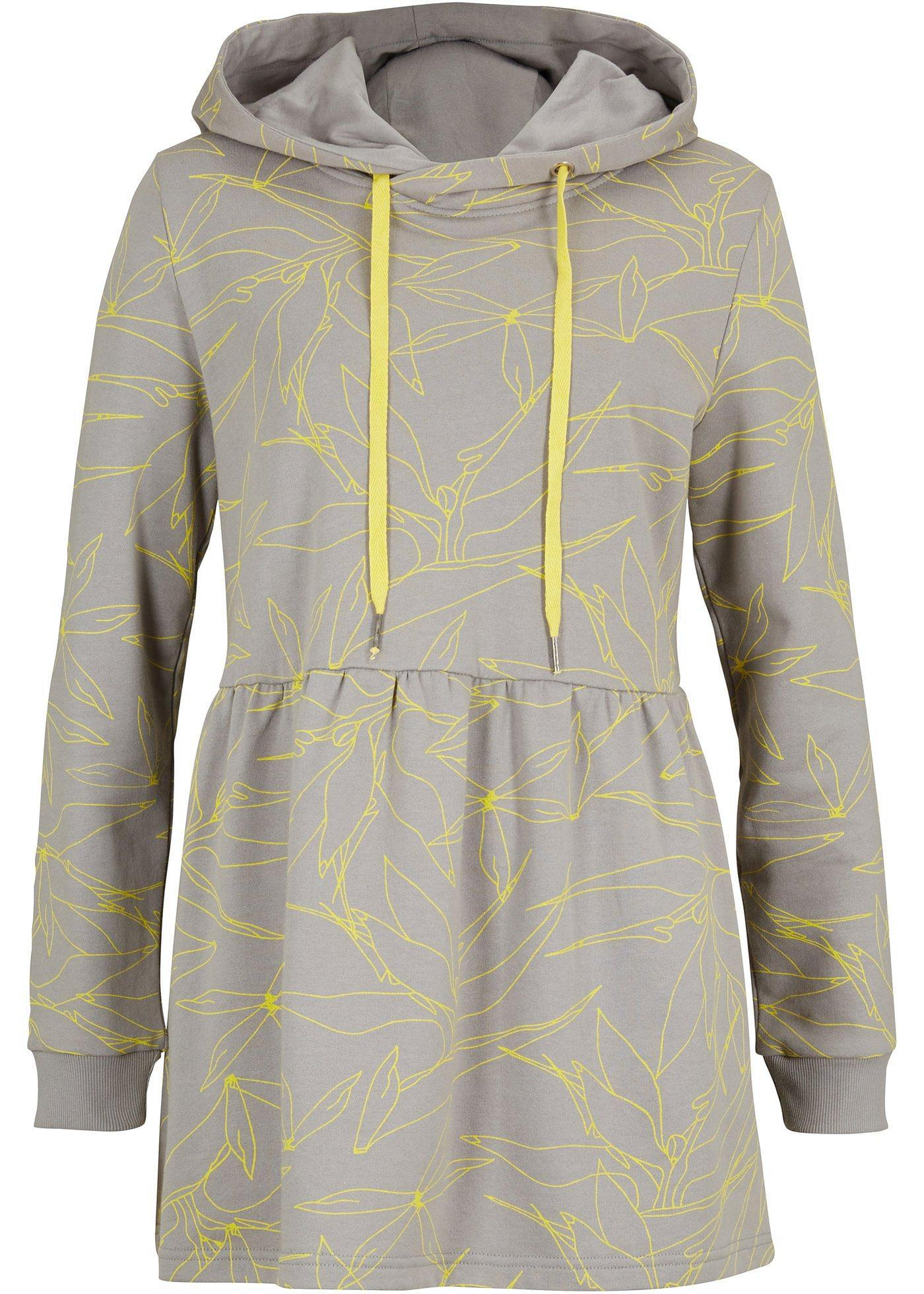 Sweat-shirt à capuche en coton avec basque